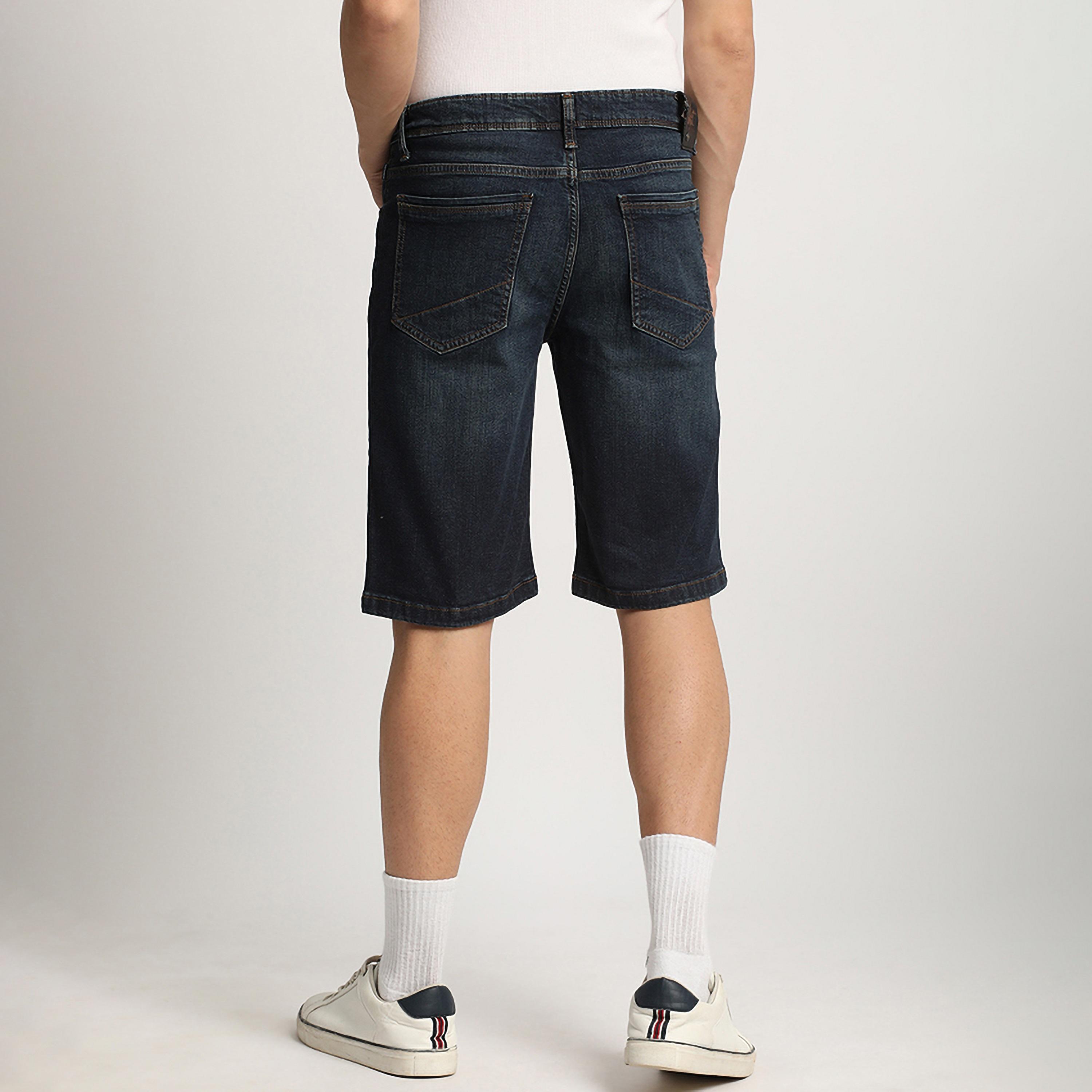 شورتس دينم سادة بخصر متوسط ذو 5 جيوب من بيفرلي هيلز بولو كلوب-men-clothing-bottoms-shorts-image-4