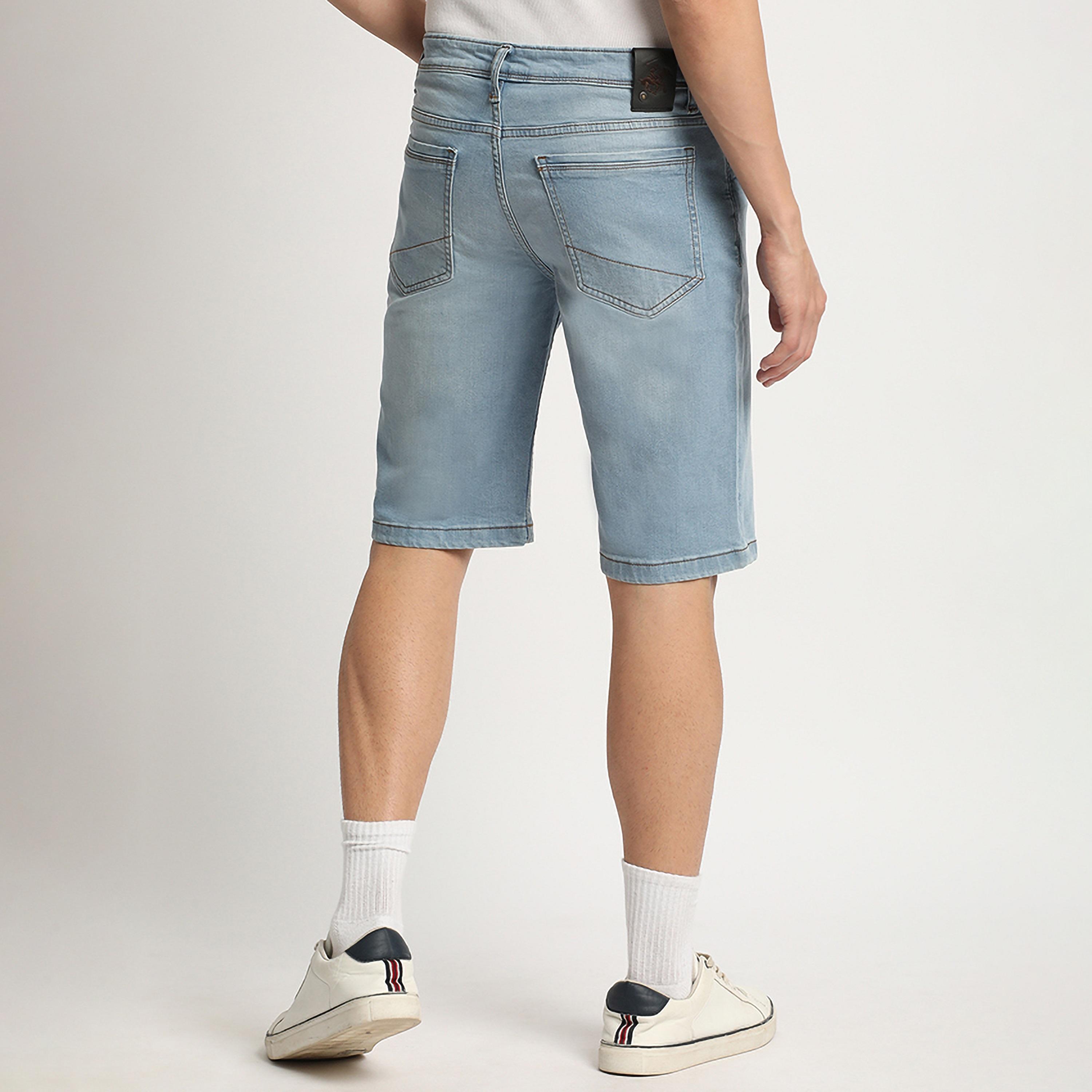 شورتس دينم سادة بخصر متوسط ذو 5 جيوب من بيفرلي هيلز بولو كلوب-men-clothing-bottoms-shorts-image-8
