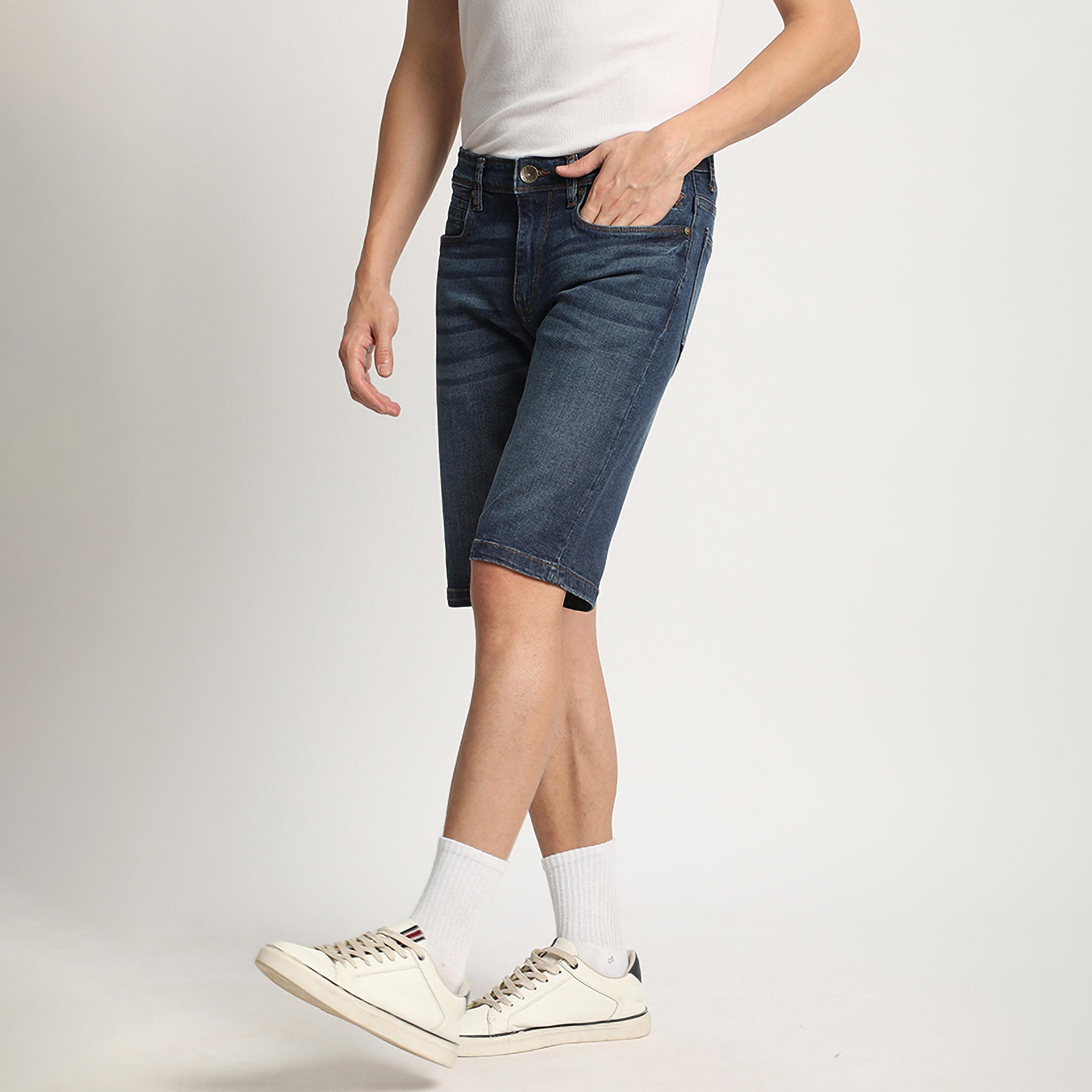 شورتس دينم سادة بخصر متوسط ذو 5 جيوب من بيفرلي هيلز بولو كلوب-men-clothing-bottoms-shorts-image-10