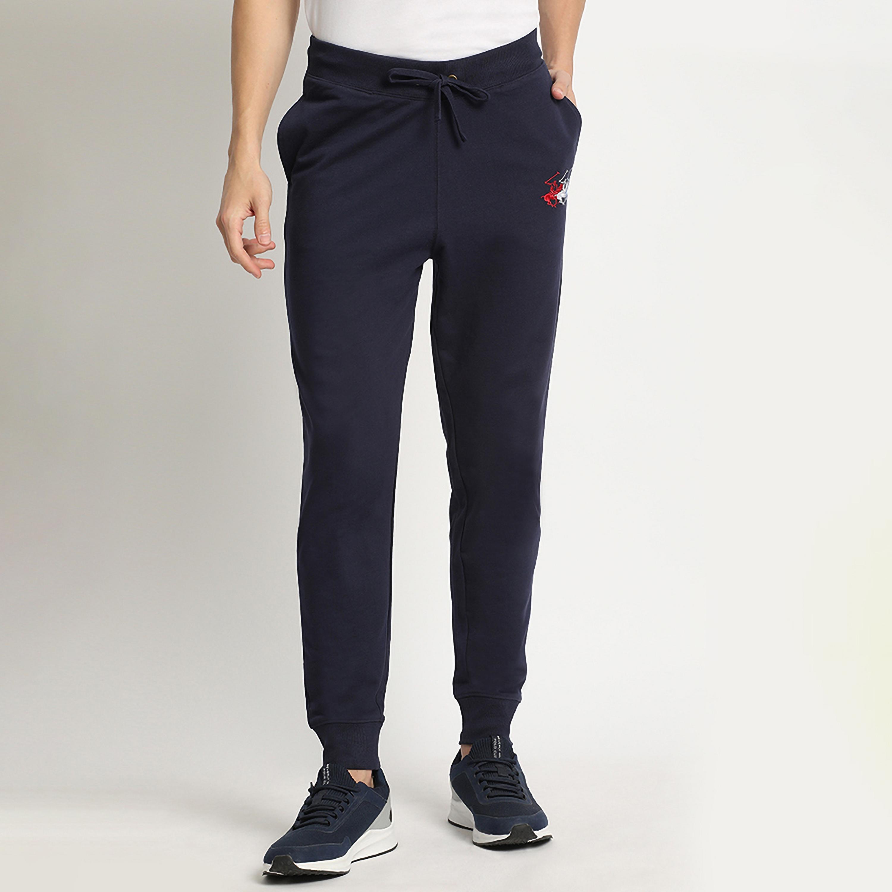 Beverly Hills Polo Club Logo Mid Waist Drawstring Joggers-men-clothing-bottoms-joggers-image-1