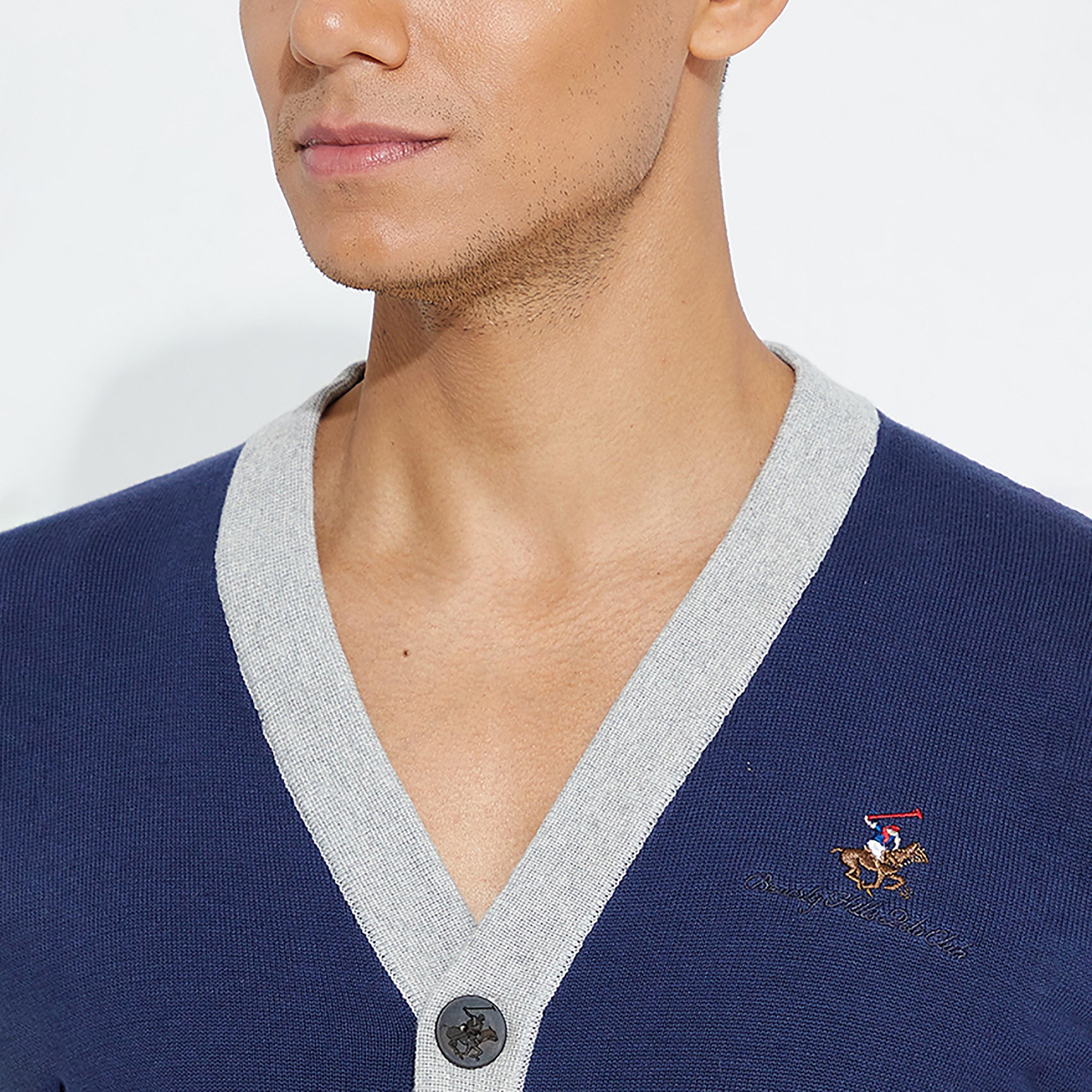 Beverly Hills Polo Club Colour Block Cardigan with Front Button-men-clothing-sweatersandpullovers-image-3