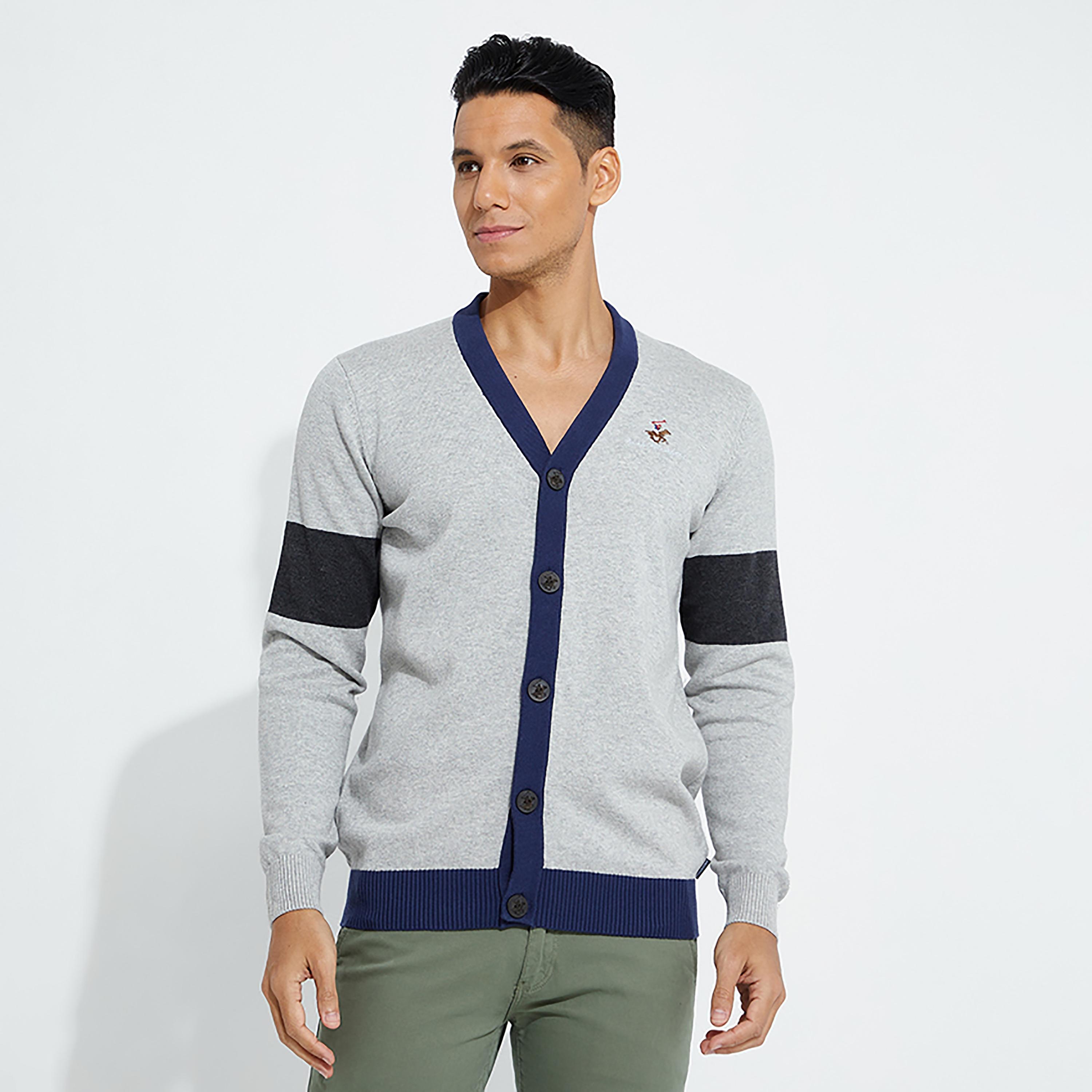 Beverly Hills Polo Club Colour Block Cardigan with Front Button-men-clothing-sweatersandpullovers-image-5