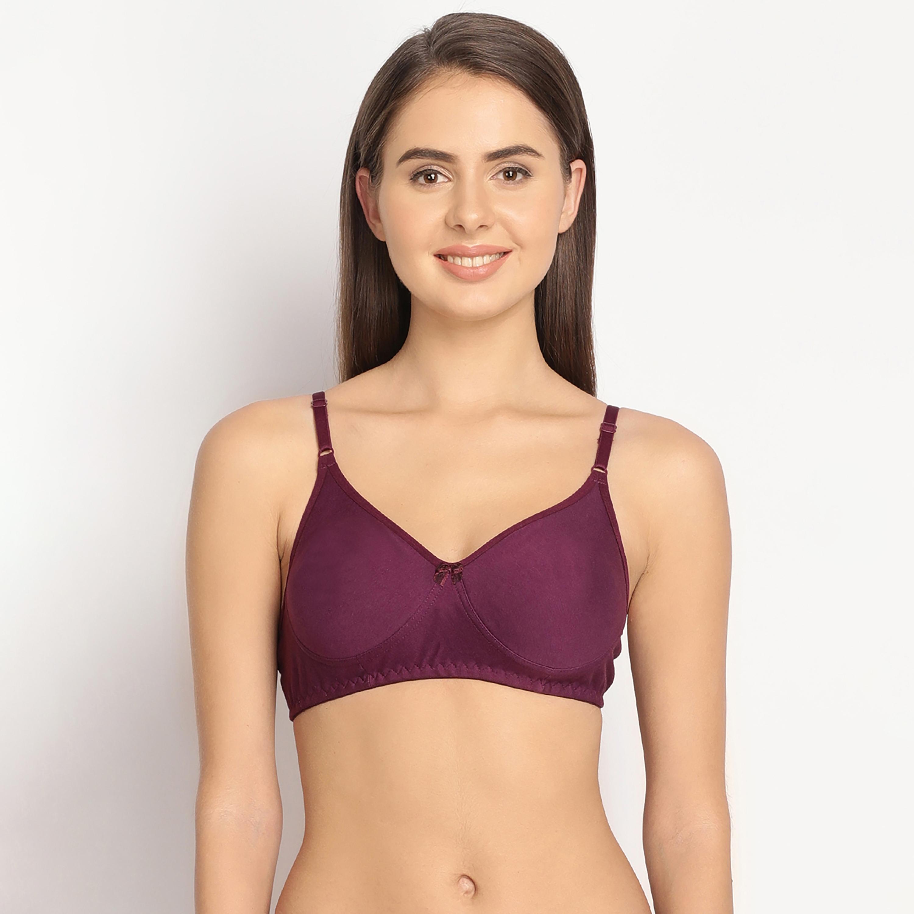  حمالة صدر نسائية بدون سلك مبطنة لتغطية كاملة باللون الأرجواني - قطن غني من كلوفيا-women-clothing-lingerie-bras-image-1