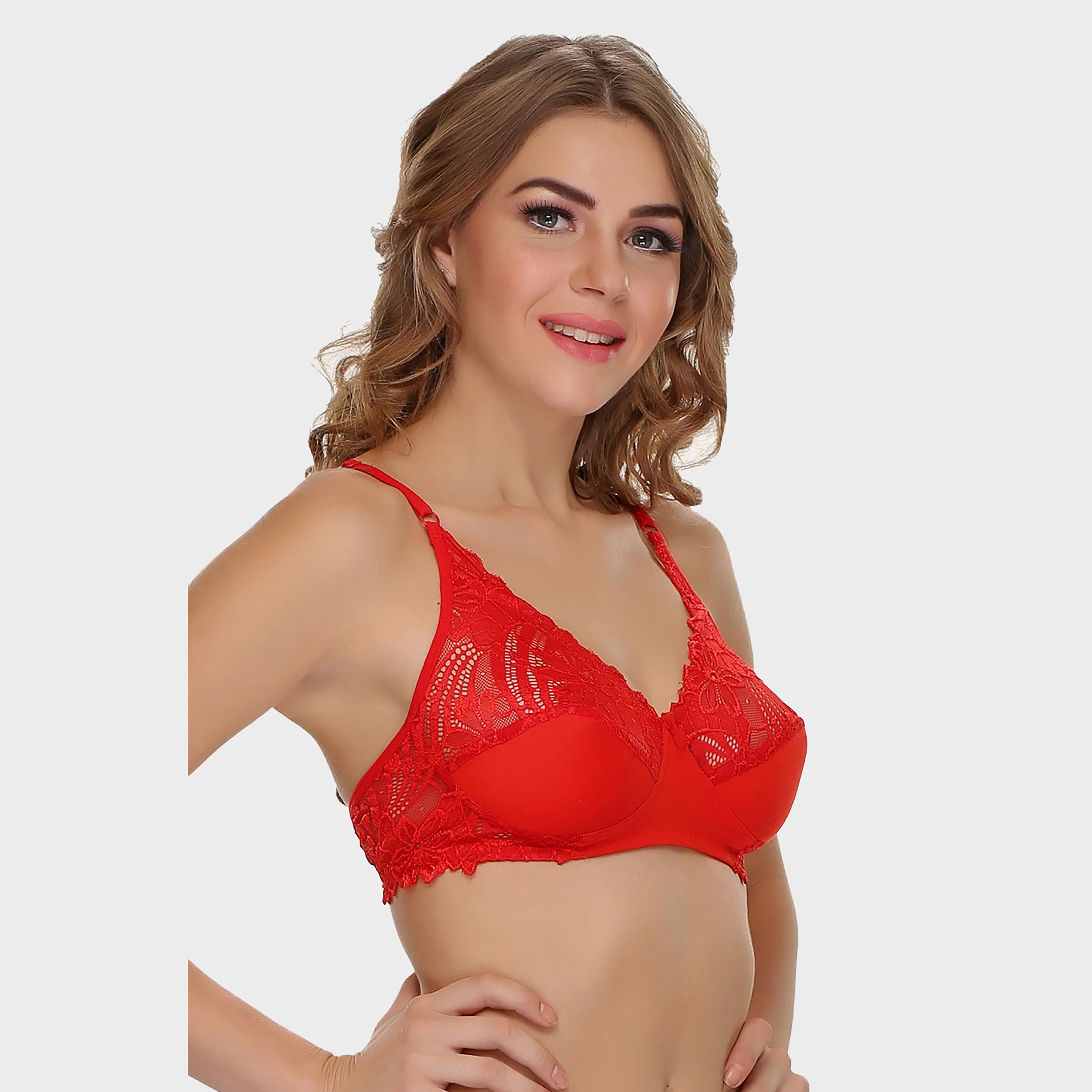حمالة صدر نسائية غير مبطنة بأكواب دانتيل عالموضة باللون الأحمر من كلوفيا-women-clothing-lingerie-bras-image-2