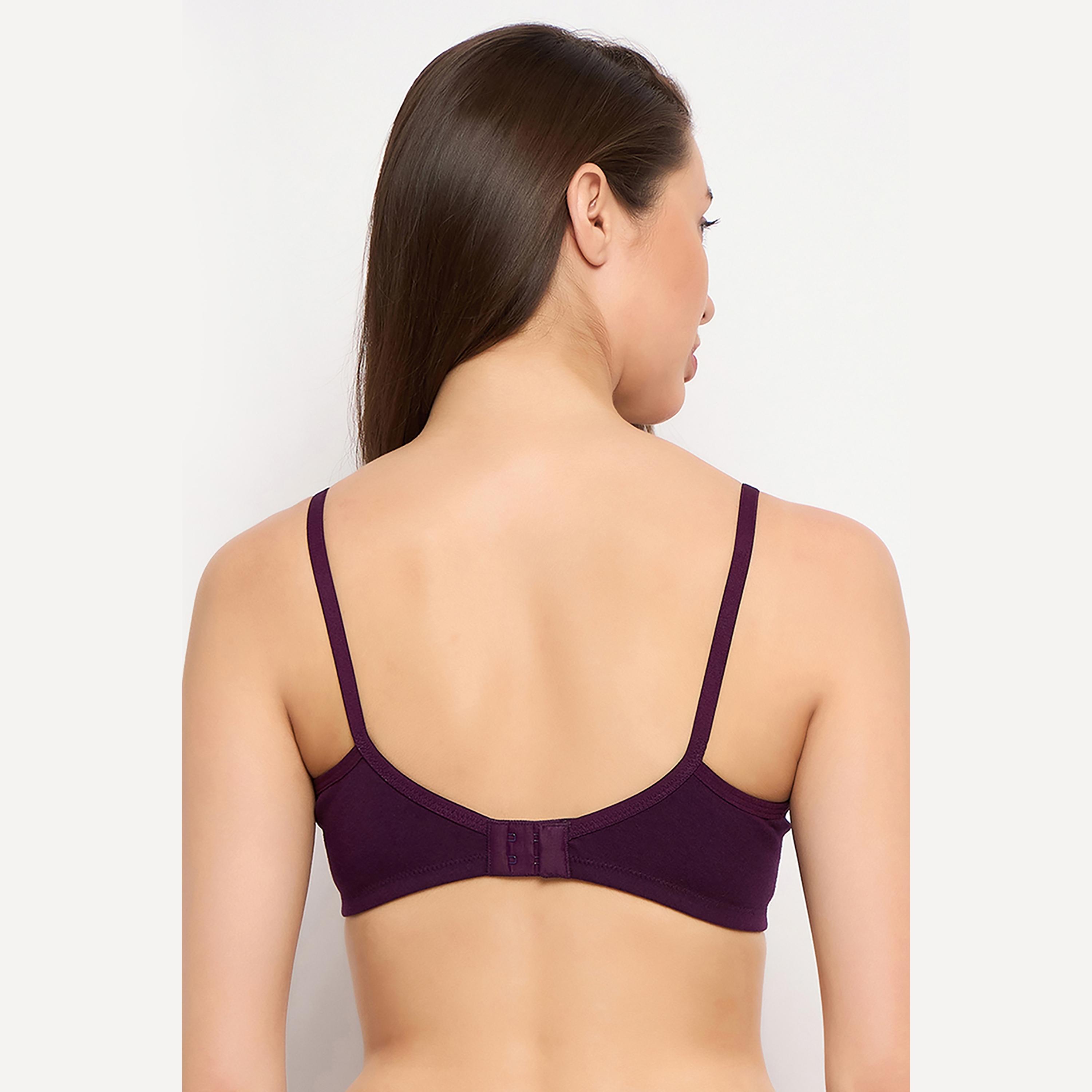 Clovia Cotton Rich Non Padded Wirefree Women's T-Shirt Bra in Purple-women-clothing-lingerie-bras-image-4