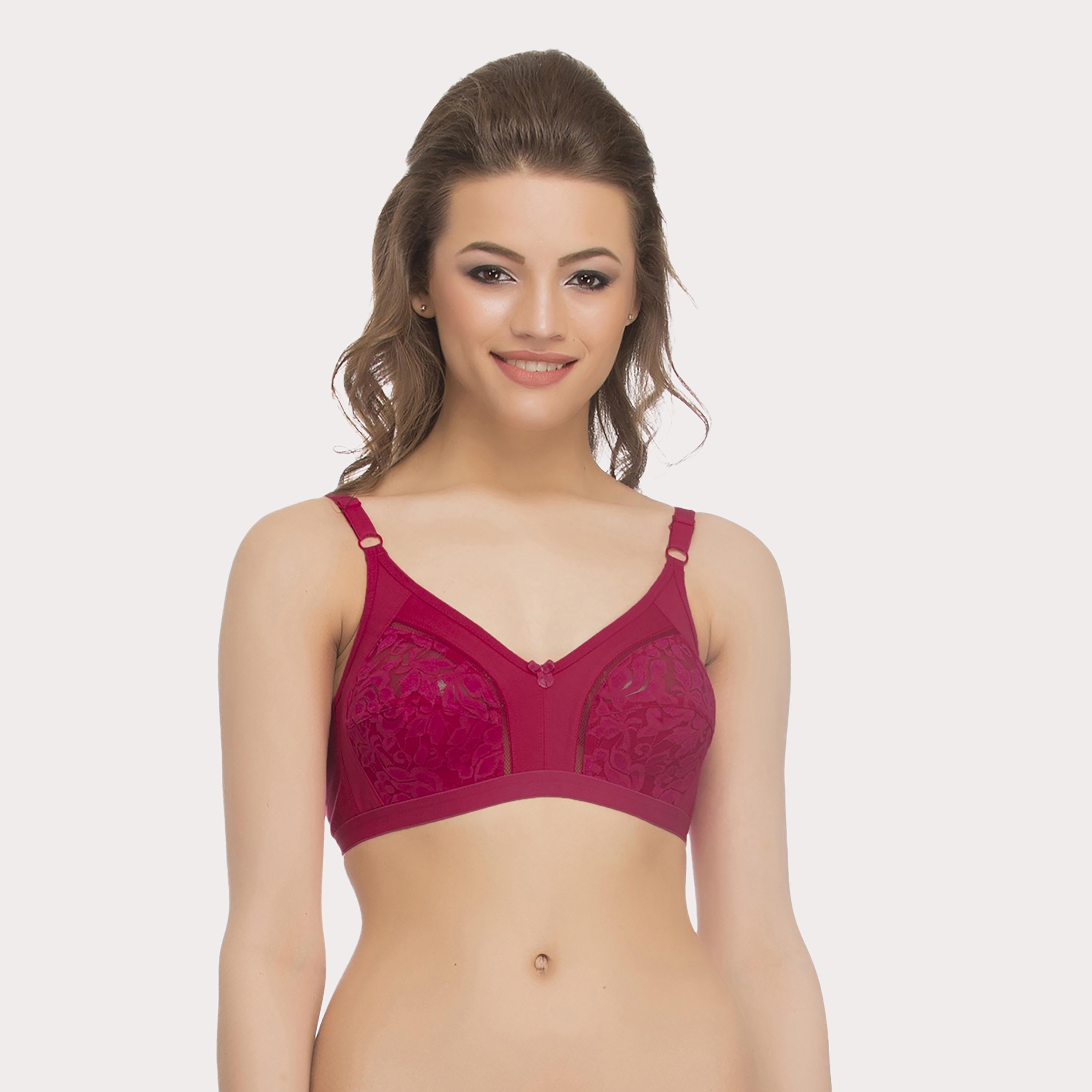 Clovia Cotton & Lace Non-Padded Wirefree Full Cup Women's Bra in Light Pink-women-clothing-lingerie-bras-image-1