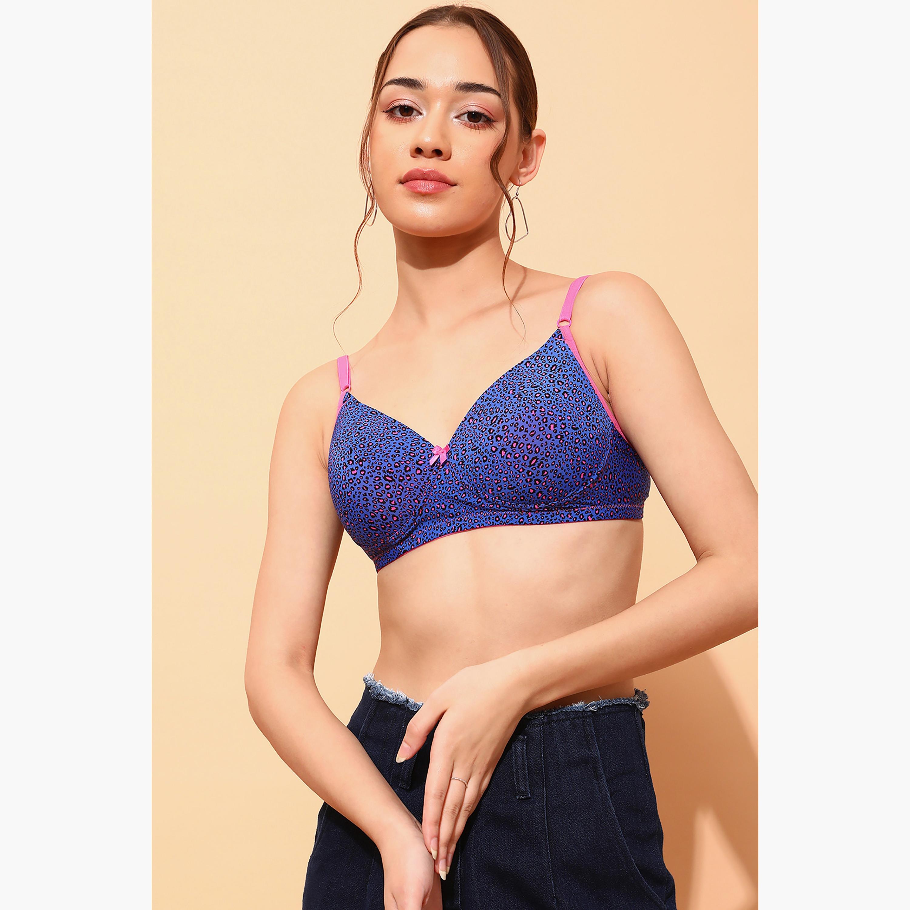 Clovia Animal Print Padded Non-Wired Full Cup T-Shirt Bra-women-clothing-lingerie-bras-image-1