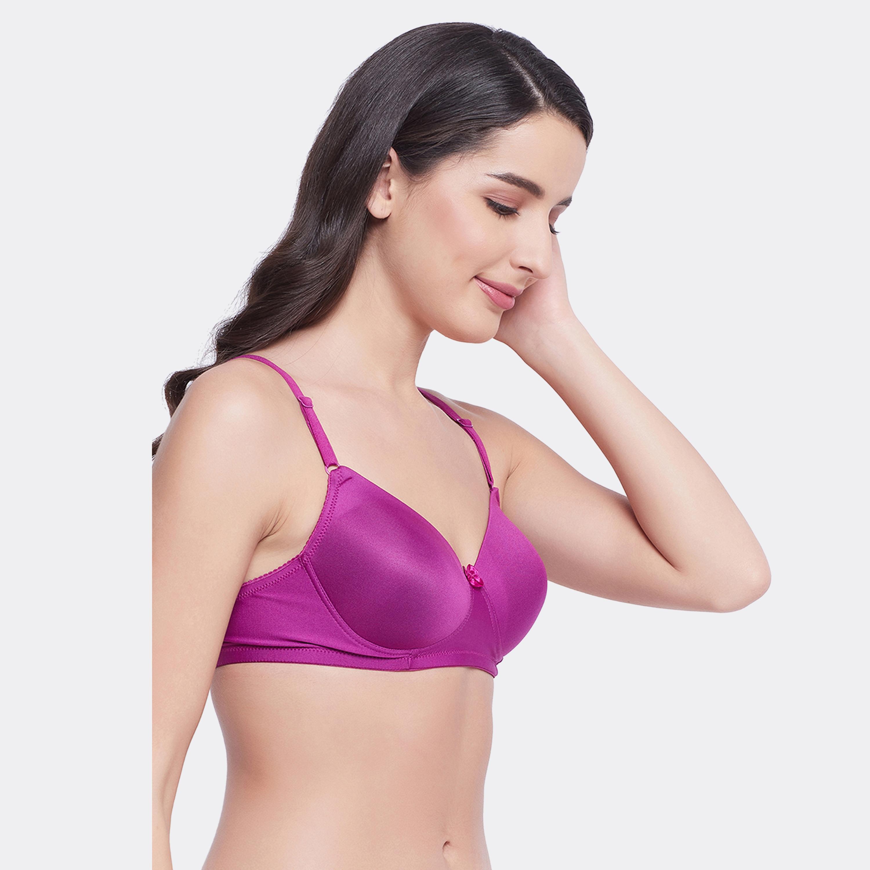 Clovia Padded Non-Wired Full Cup Women's T-shirt Bra in Purple-women-clothing-lingerie-bras-image-2