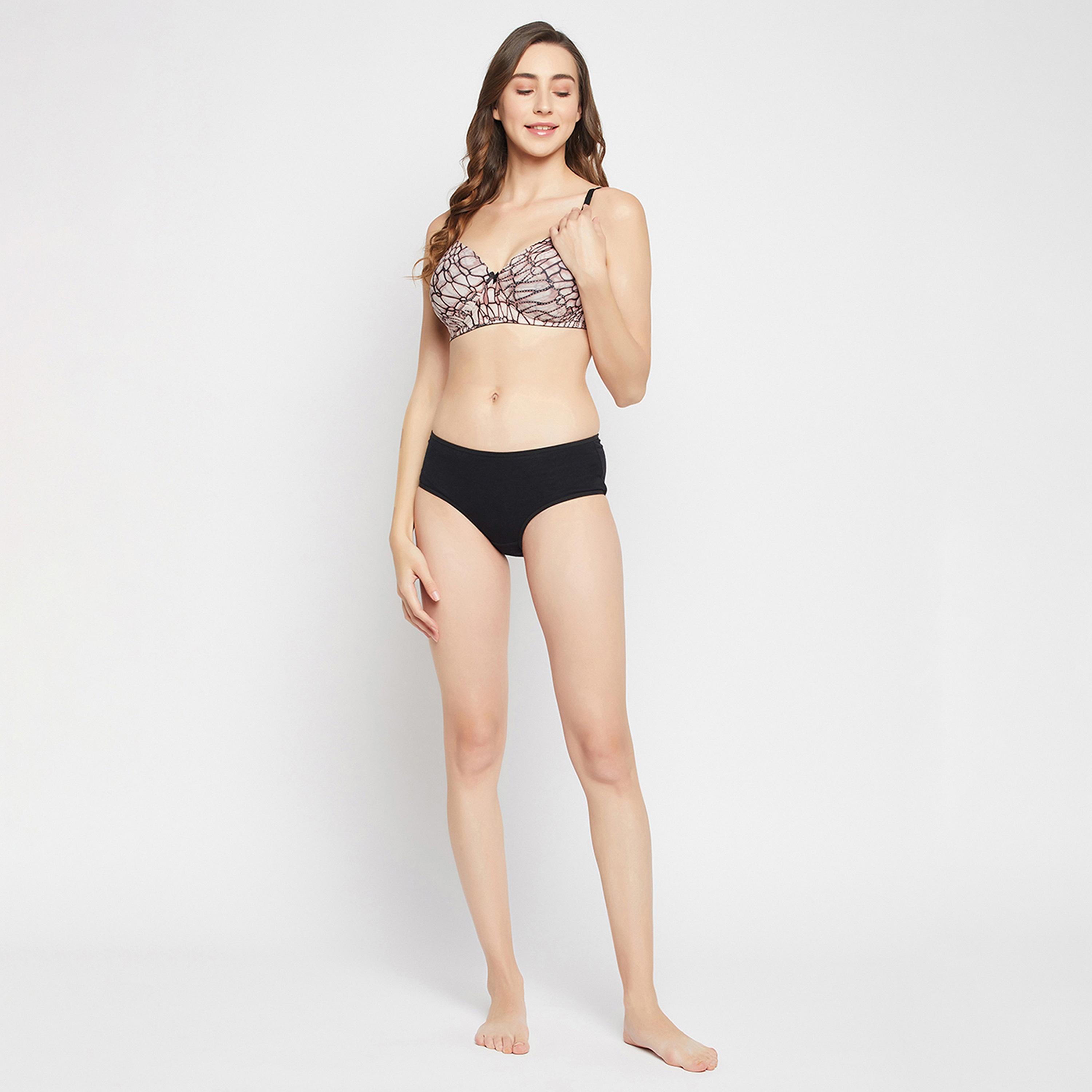 Clovia Padded Non-Wired Full Cup Printed Women's Multiway T-shirt Bra in Brown-women-clothing-lingerie-bras-image-7