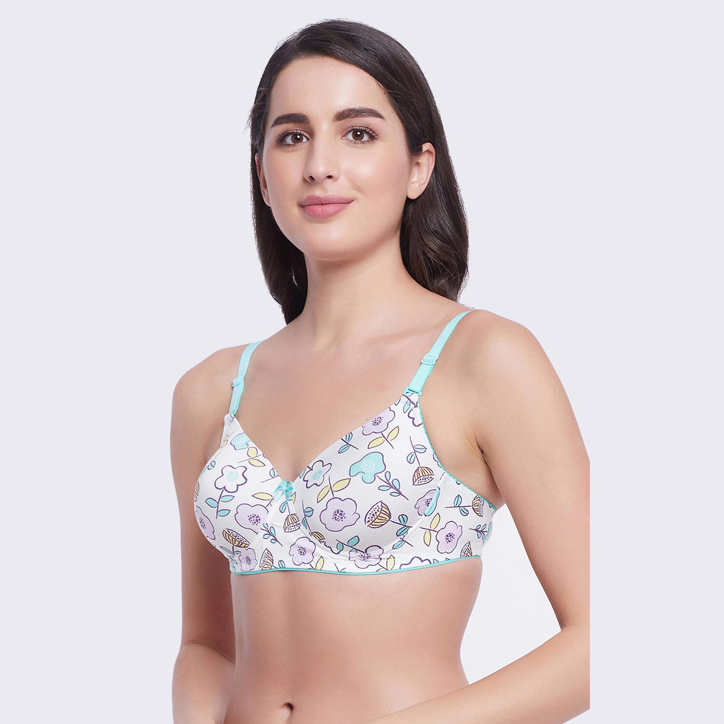 Clovia Padded Non-Wired Full Cup Floral Print Women's Multiway T-shirt Bra in White-women-clothing-lingerie-bras-image-2