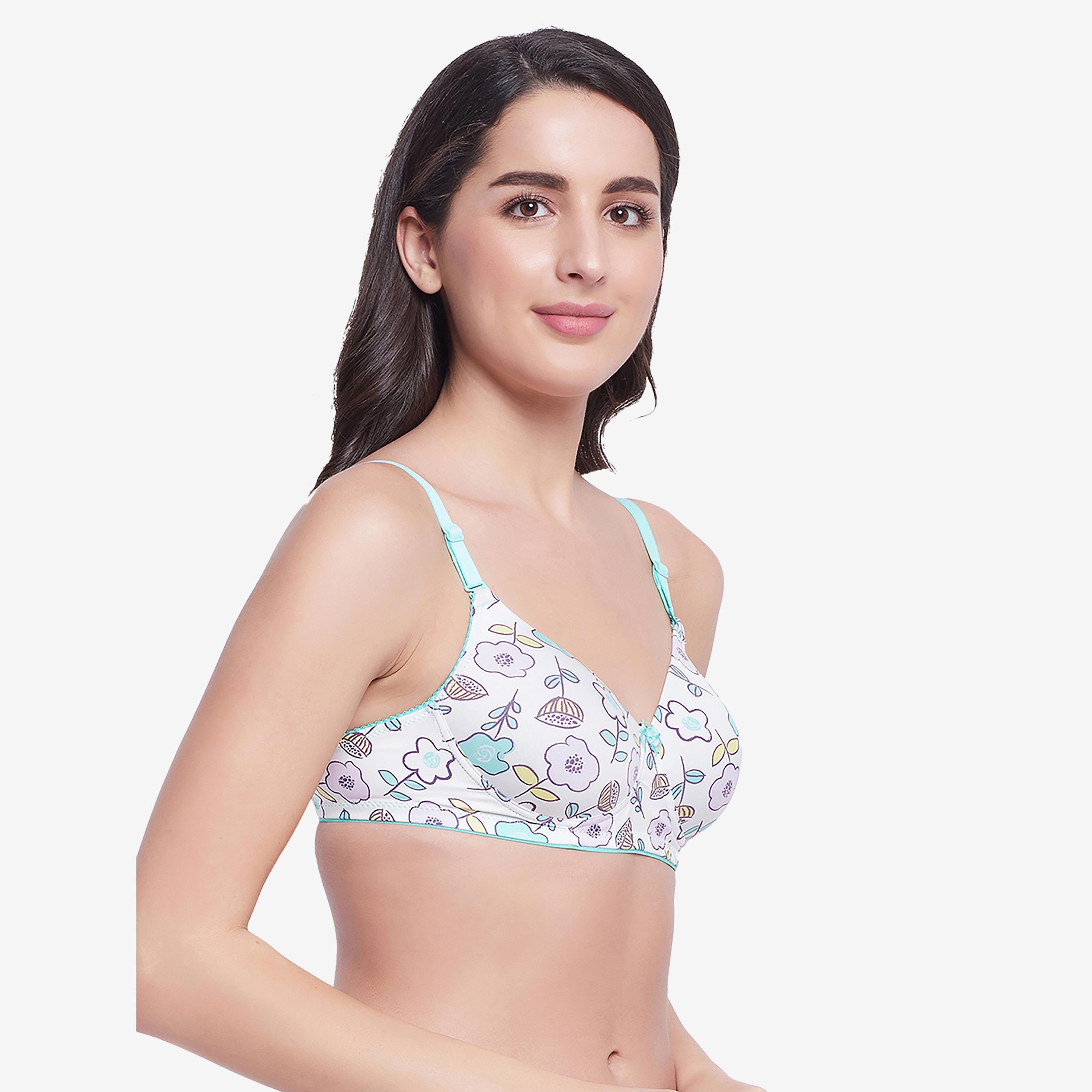 Clovia Padded Non-Wired Full Cup Floral Print Women's Multiway T-shirt Bra in White-women-clothing-lingerie-bras-image-3