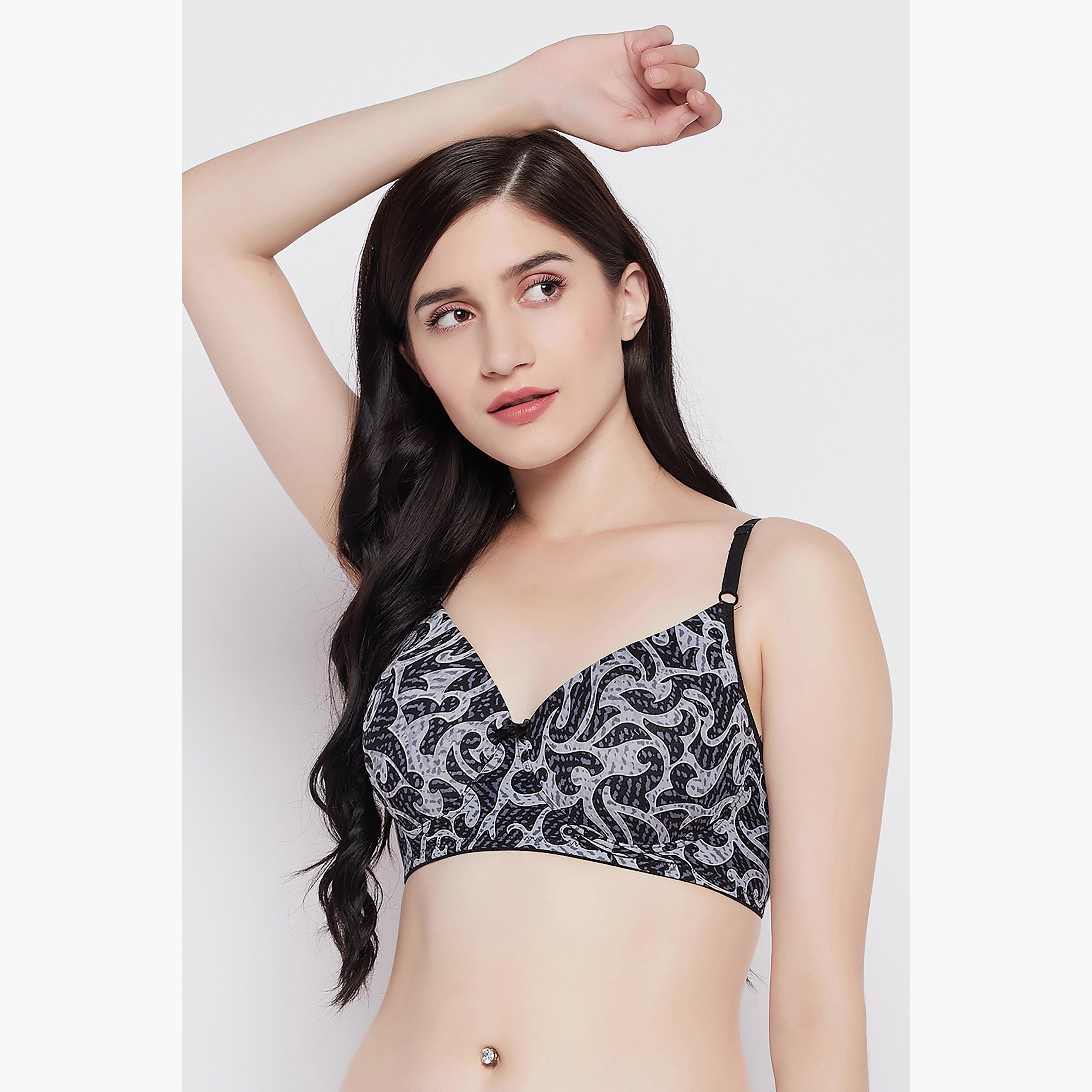 حمالة صدر ذات تي شيرت كوب كامل بمبطن غير سلكية ومطبوعة من كلوفيا-women-clothing-lingerie-bras-image-1
