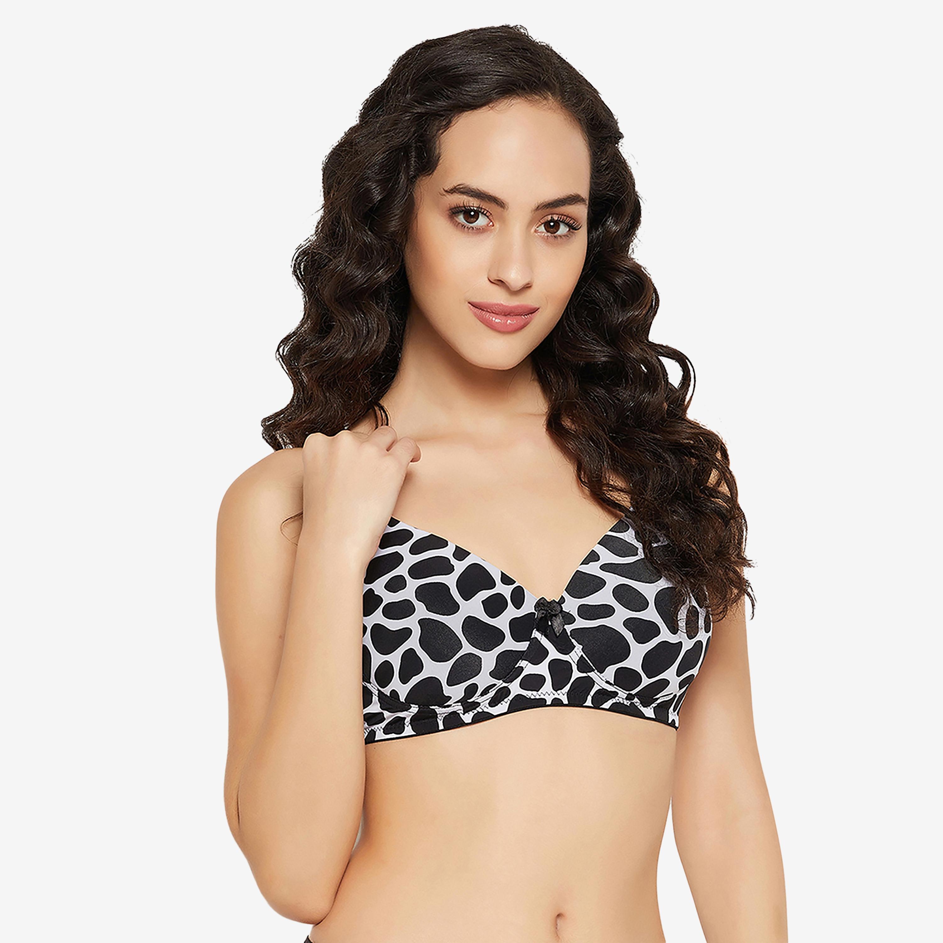 Clovia Padded Non-Wired Full Cup Animal Print Women's T-shirt Bra in Black-women-clothing-lingerie-bras-image-3