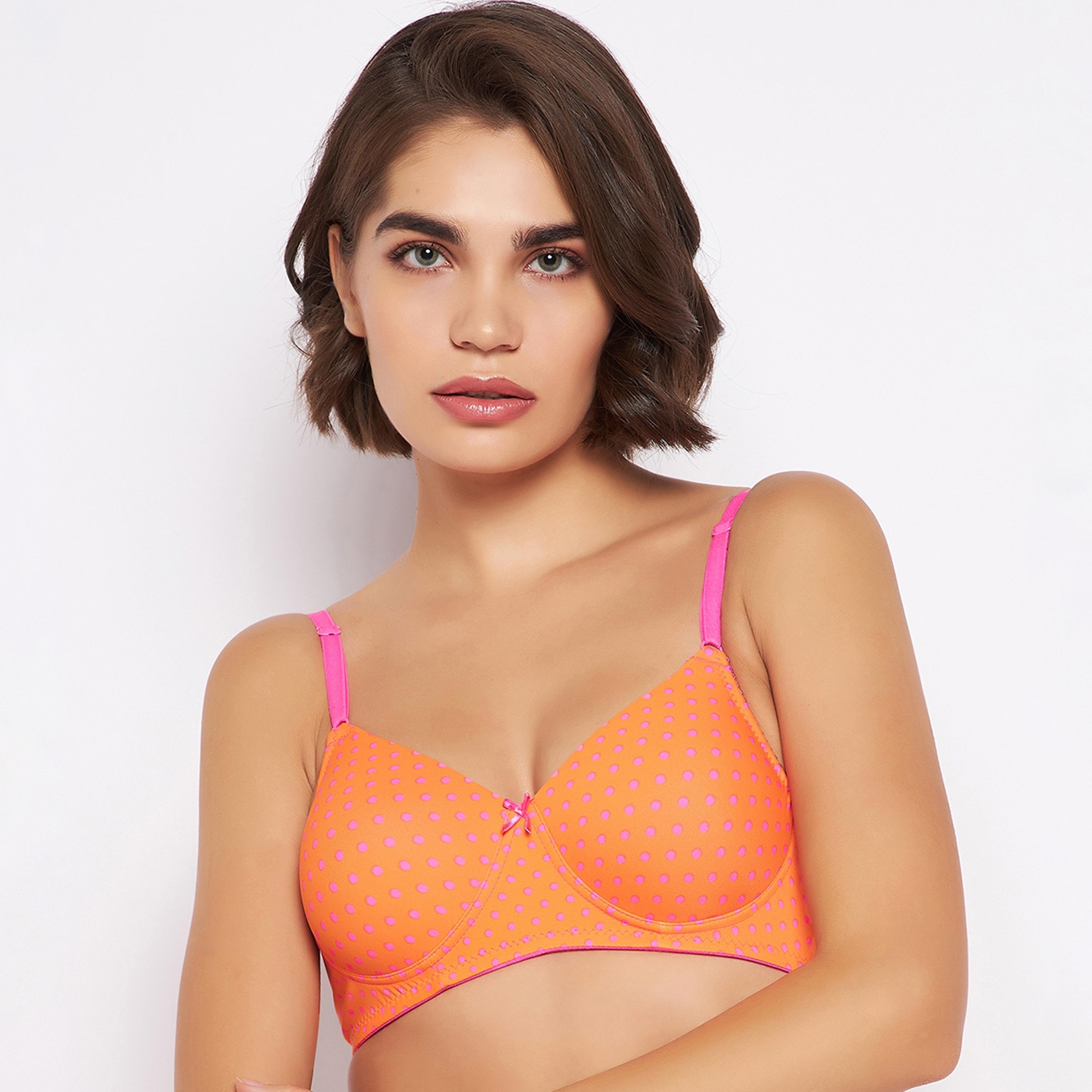 Clovia Polka Dot Padded Non-Wired Full Cup T-Shirt Bra-women-clothing-lingerie-bras-image-2
