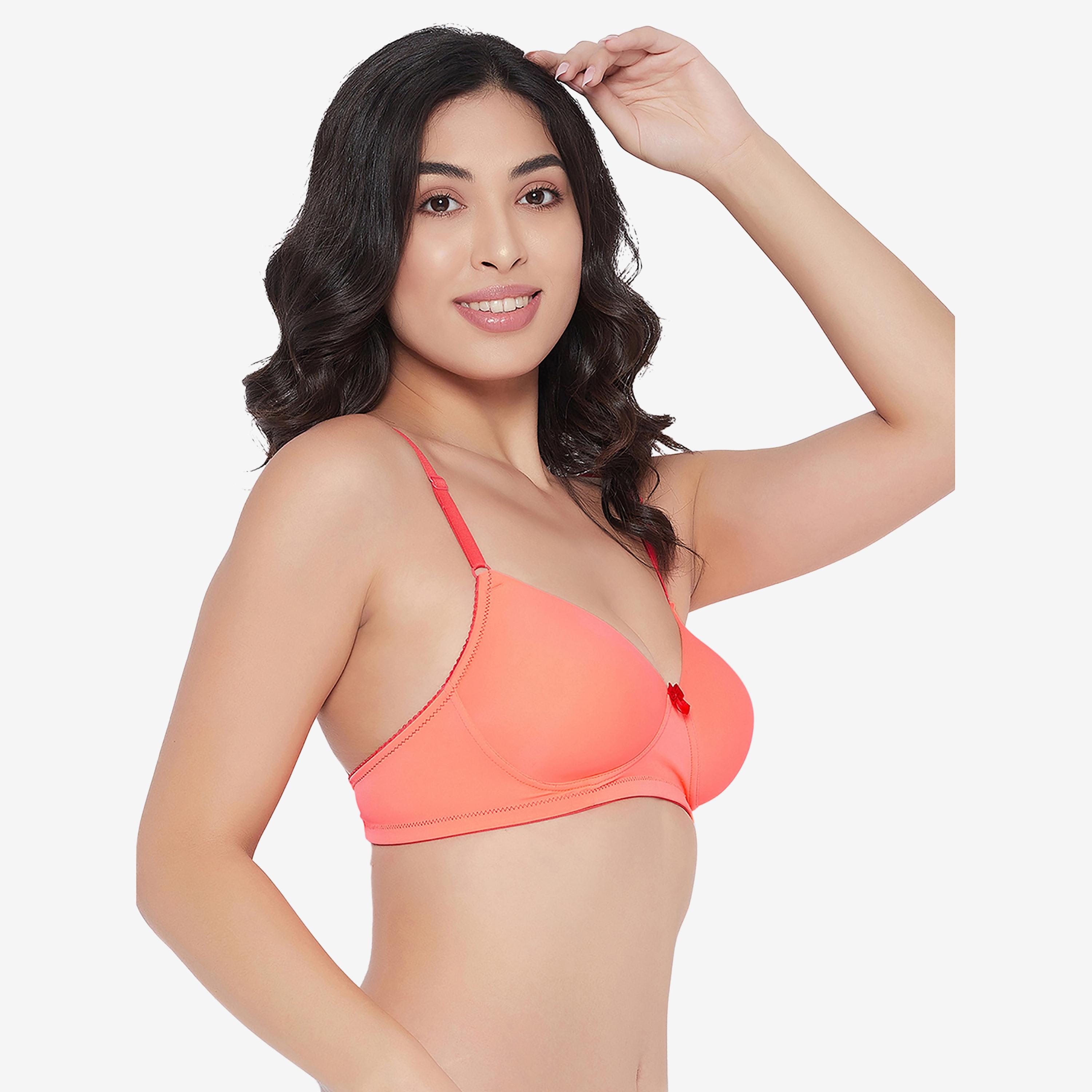 Clovia Padded Non-Wired Full Cup Women's T-shirt Bra in Peach-women-clothing-lingerie-bras-image-3