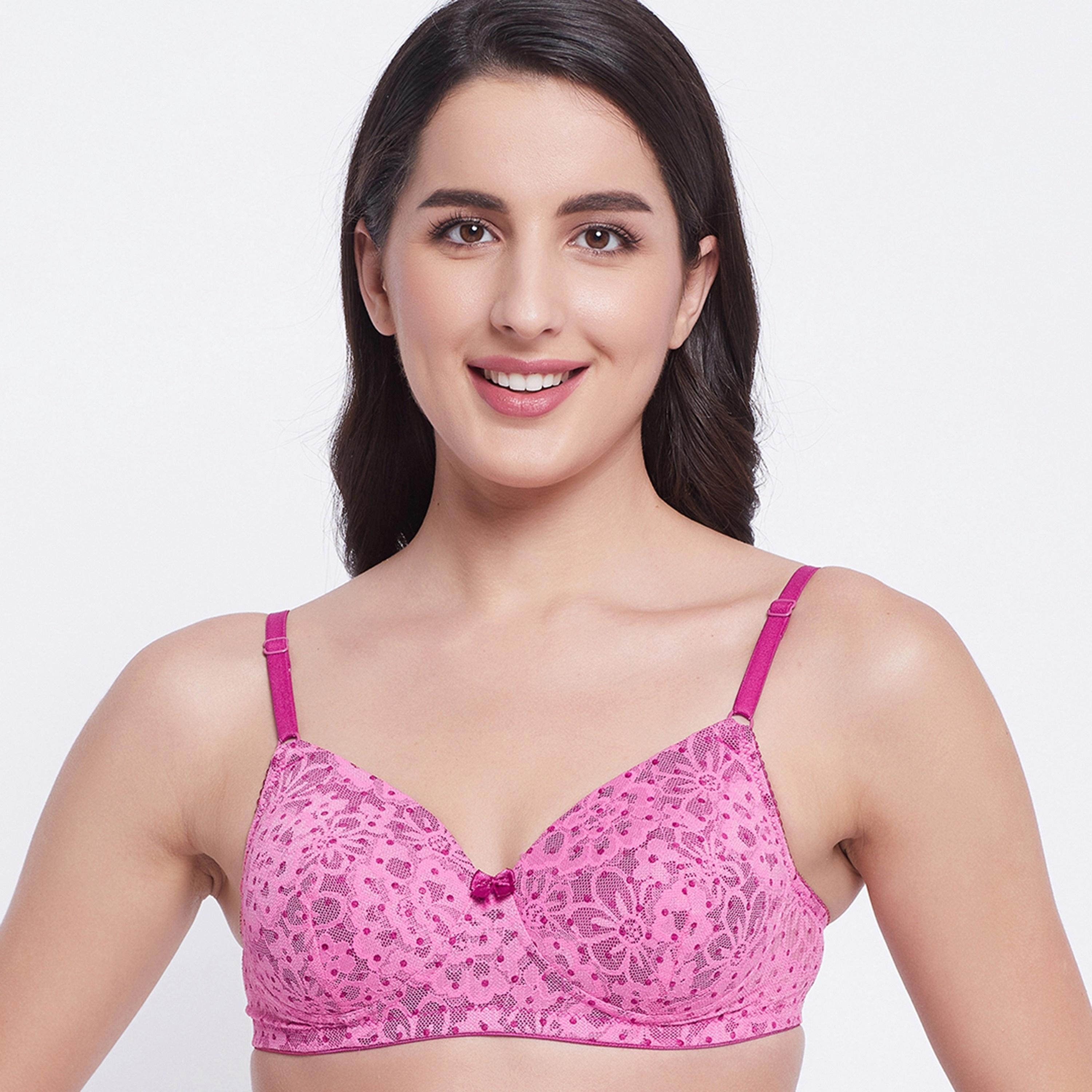 Clovia Lace Padded Non-Wired Full Cup T-Shirt Bra-women-clothing-lingerie-bras-image-2