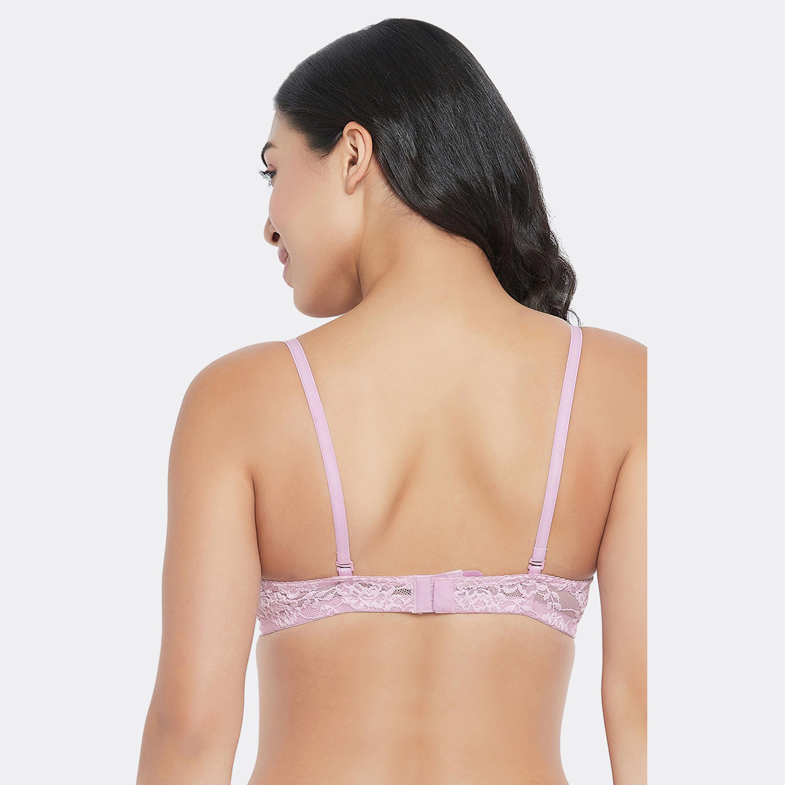 Clovia Padded Non-wired Full Cup Multiway Women's Bridal Bra in Baby Pink - Lace-women-clothing-lingerie-bras-image-4