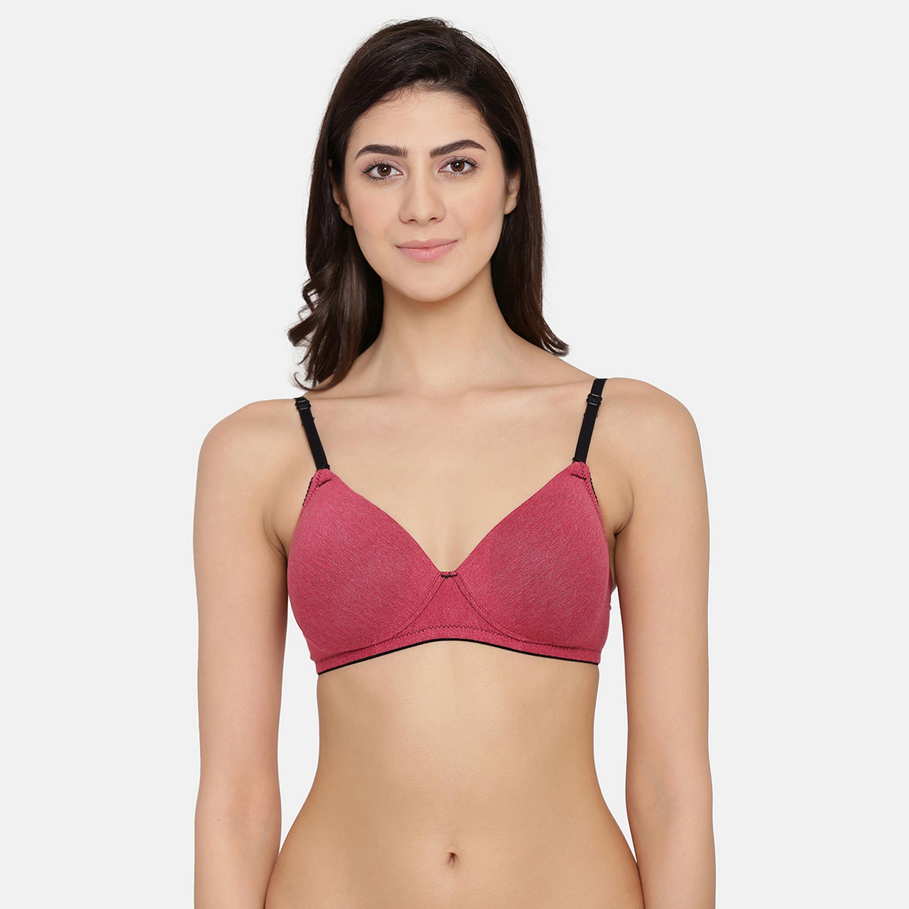 Clovia Padded Non-Wired Full Coverage Women's Multiway T-shirt Bra in Dark Pink - Cotton-women-clothing-lingerie-bras-image-1