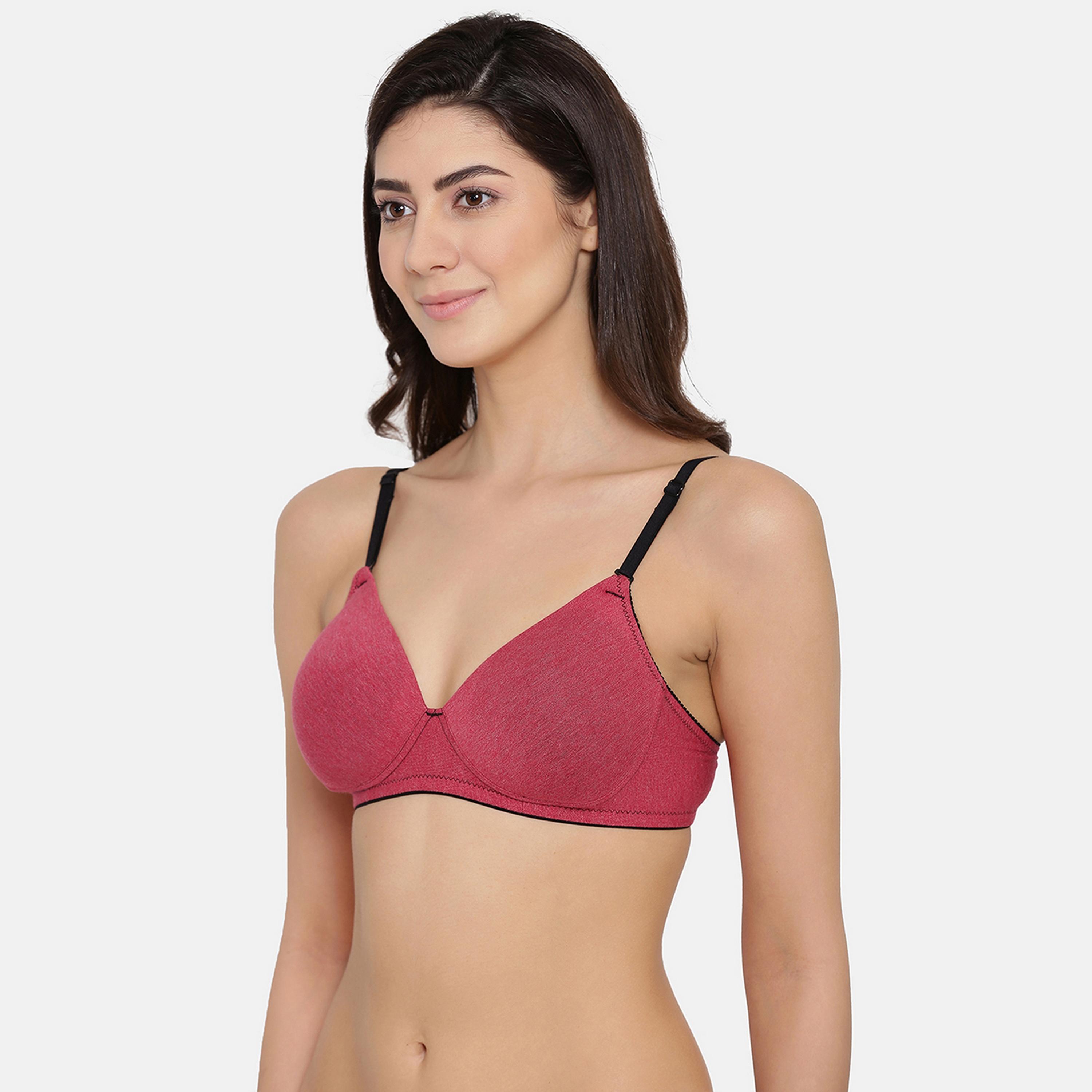 Clovia Padded Non-Wired Full Coverage Women's Multiway T-shirt Bra in Dark Pink - Cotton-women-clothing-lingerie-bras-image-2