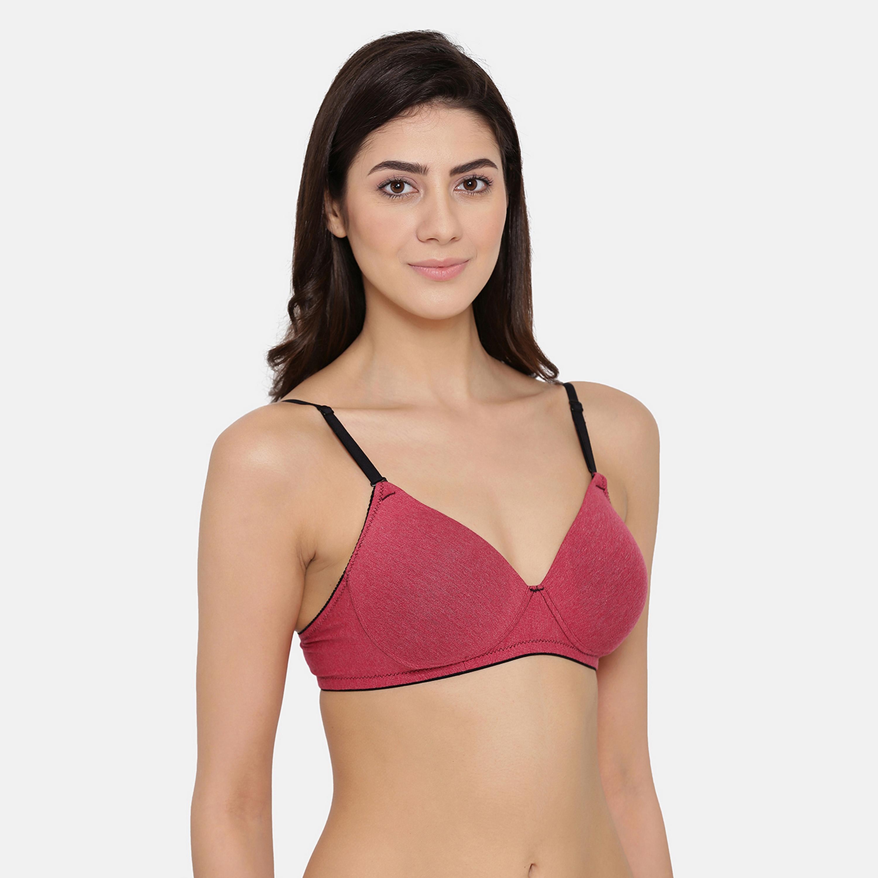 Clovia Padded Non-Wired Full Coverage Women's Multiway T-shirt Bra in Dark Pink - Cotton-women-clothing-lingerie-bras-image-3
