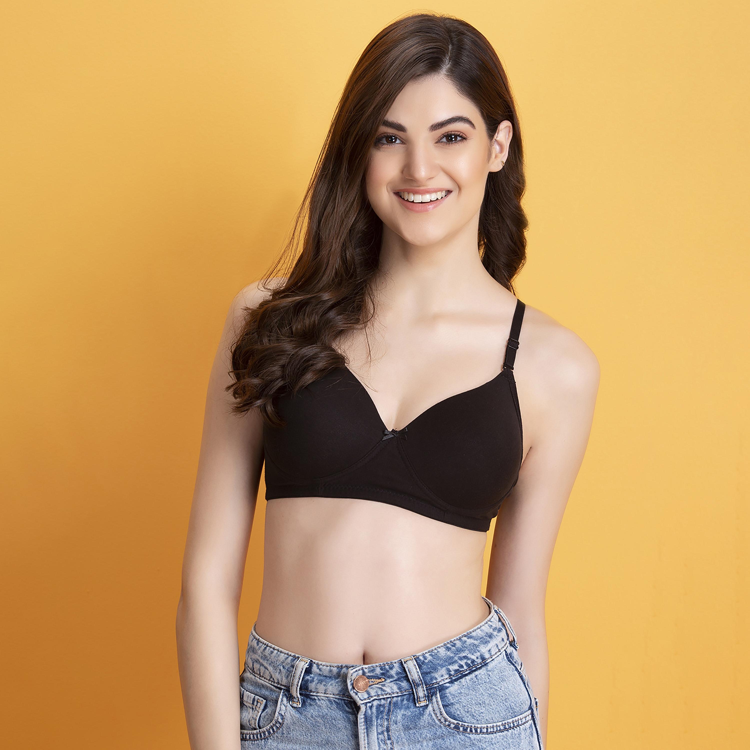 حمالة صدر ذات تي شيرت بتغطية كاملة مع ملتي واي مع مبطنة وغير سلكية سادة من كلوفيا-women-clothing-lingerie-bras-image-1