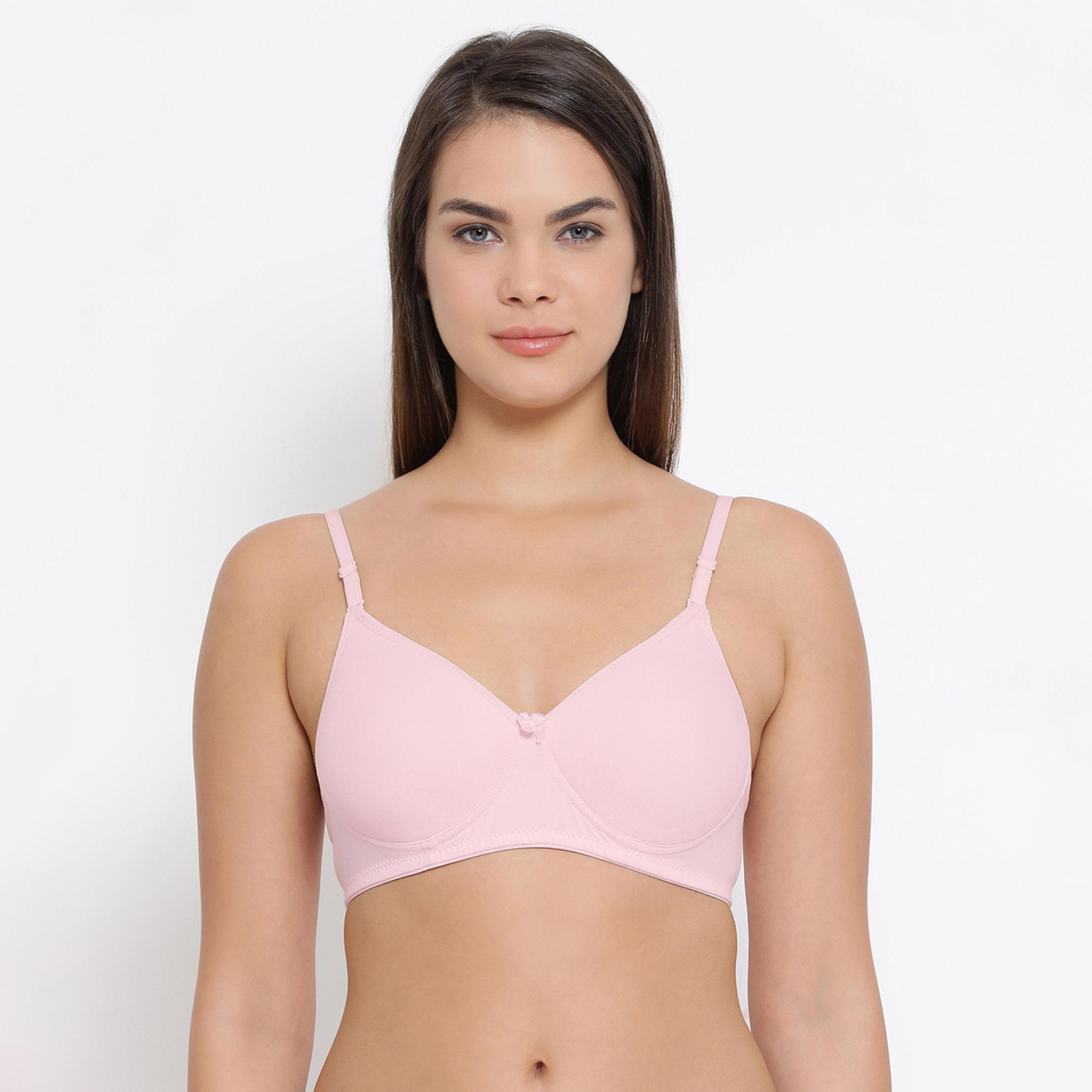 Clovia Padded Non-Wired Full Coverage Women's Multiway T-shirt Bra in Baby Pink- - Cotton-women-clothing-lingerie-bras-image-1