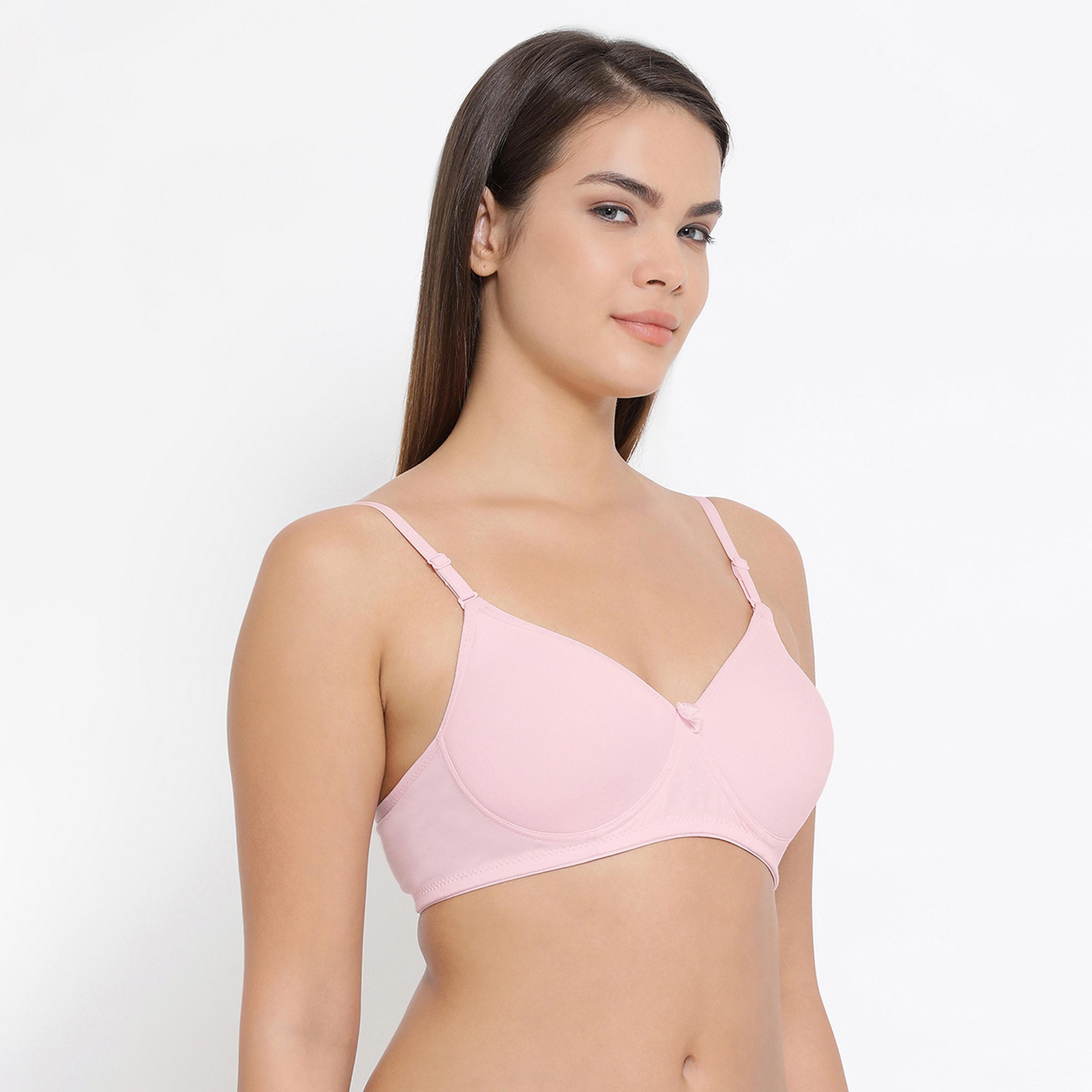Clovia Padded Non-Wired Full Coverage Women's Multiway T-shirt Bra in Baby Pink- - Cotton-women-clothing-lingerie-bras-image-3