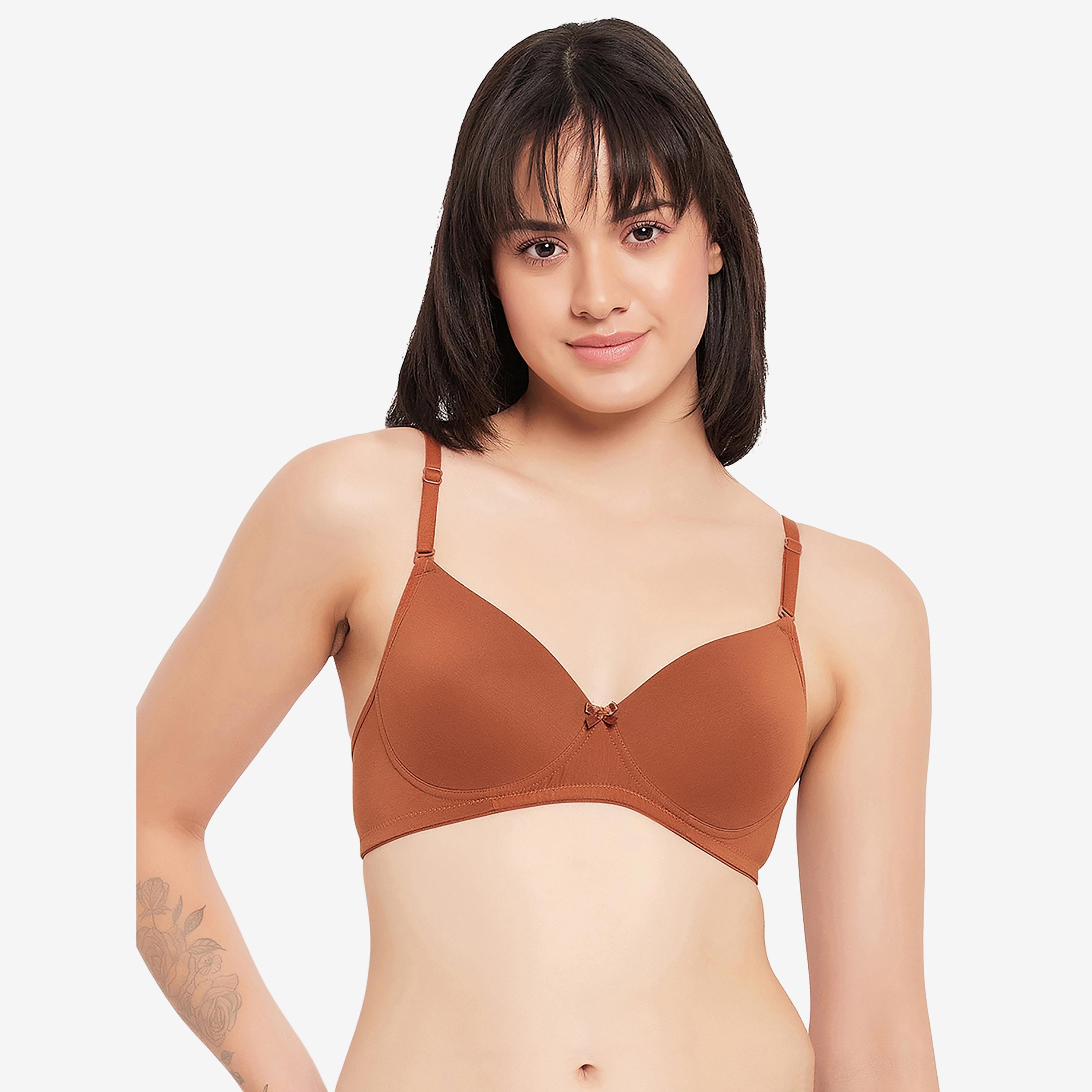 Clovia Padded Non-Wired Full Cup Women's Multiway T-shirt Bra in Brown-women-clothing-lingerie-bras-image-1
