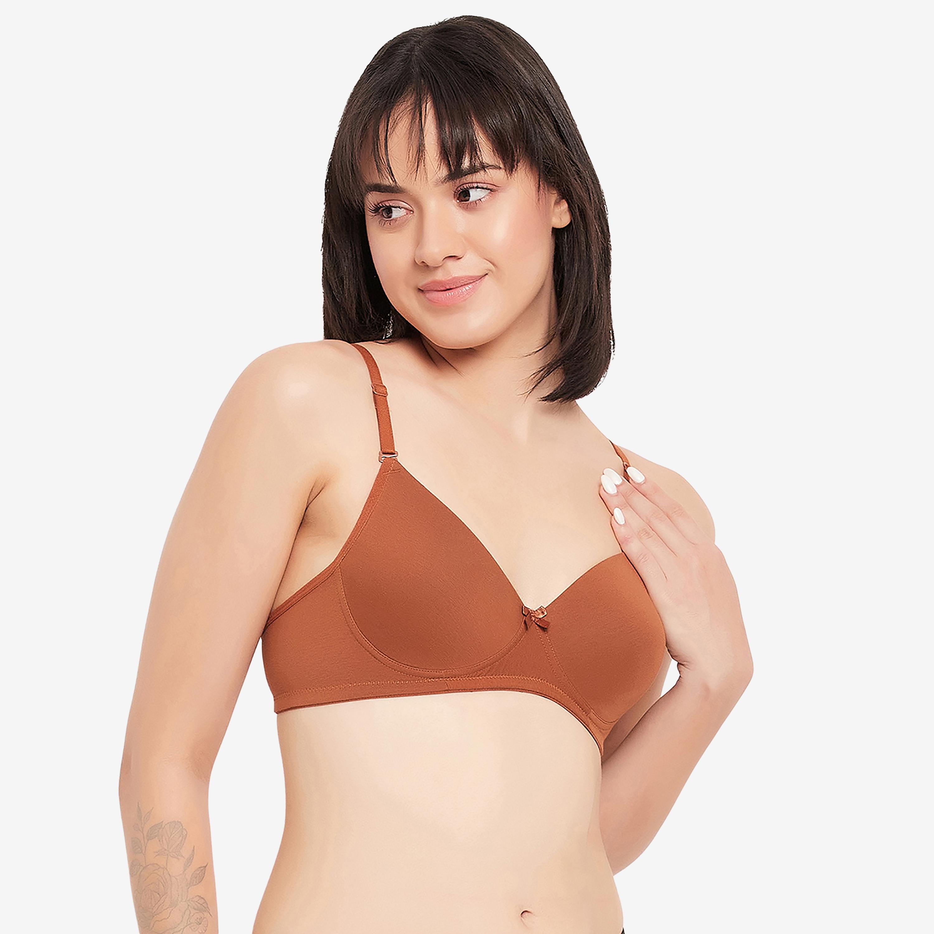 Clovia Padded Non-Wired Full Cup Women's Multiway T-shirt Bra in Brown-women-clothing-lingerie-bras-image-3