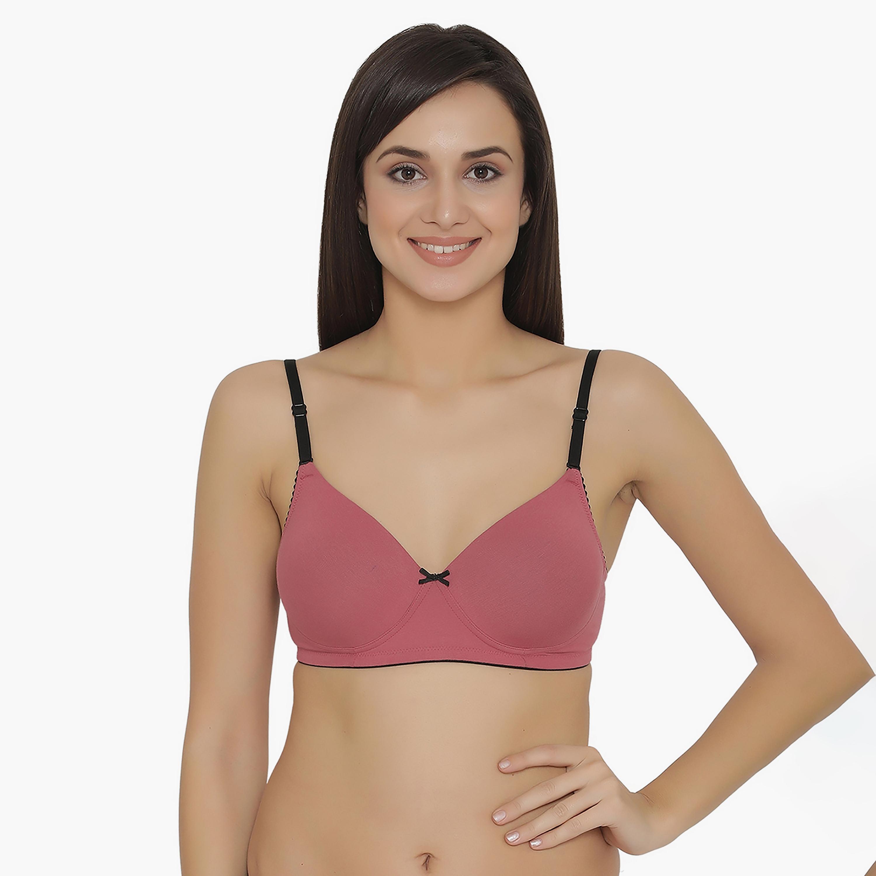 Clovia Cotton Padded Non-Wired Women's Multiway T-shirt Bra With Matching PN1675R22-women-clothing-lingerie-bras-image-1