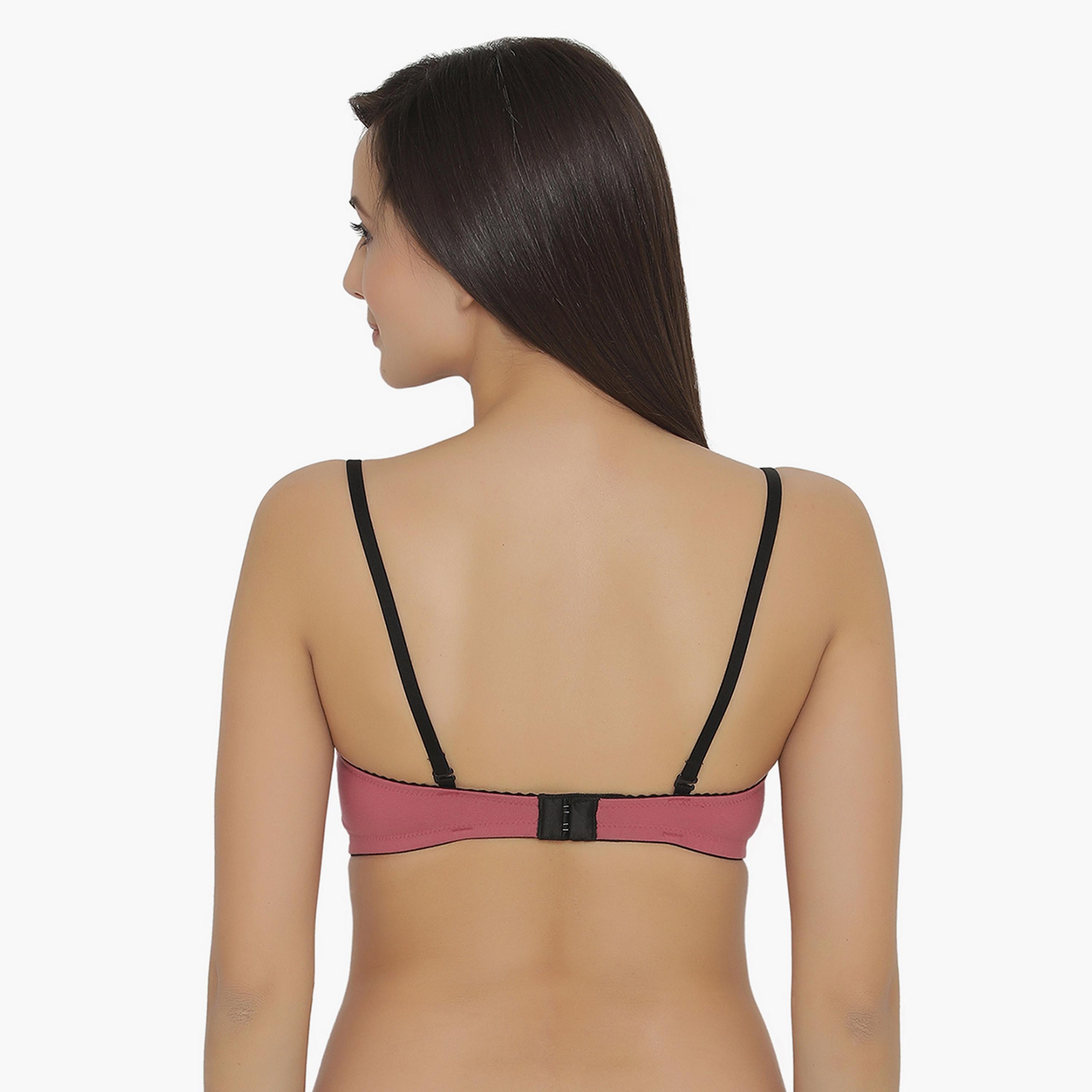 Clovia Cotton Padded Non-Wired Women's Multiway T-shirt Bra With Matching PN1675R22-women-clothing-lingerie-bras-image-4