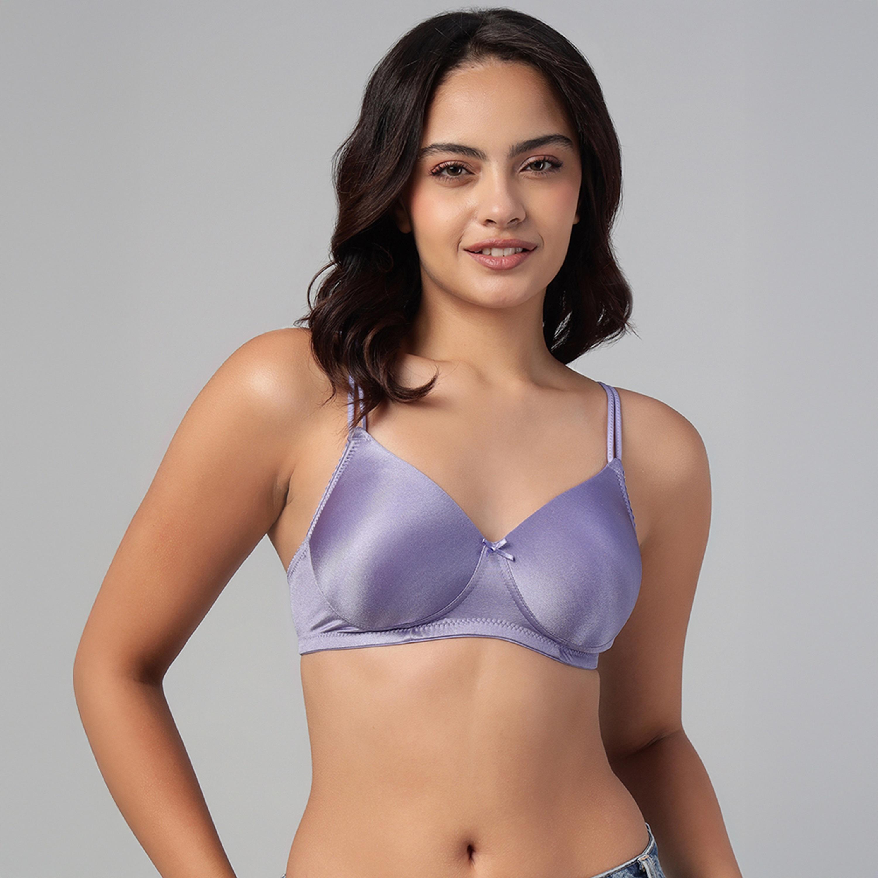 Clovia Padded Non-Wired Full Coverage Women's T-Shirt Bra in Light Purple-women-clothing-lingerie-bras-image-1