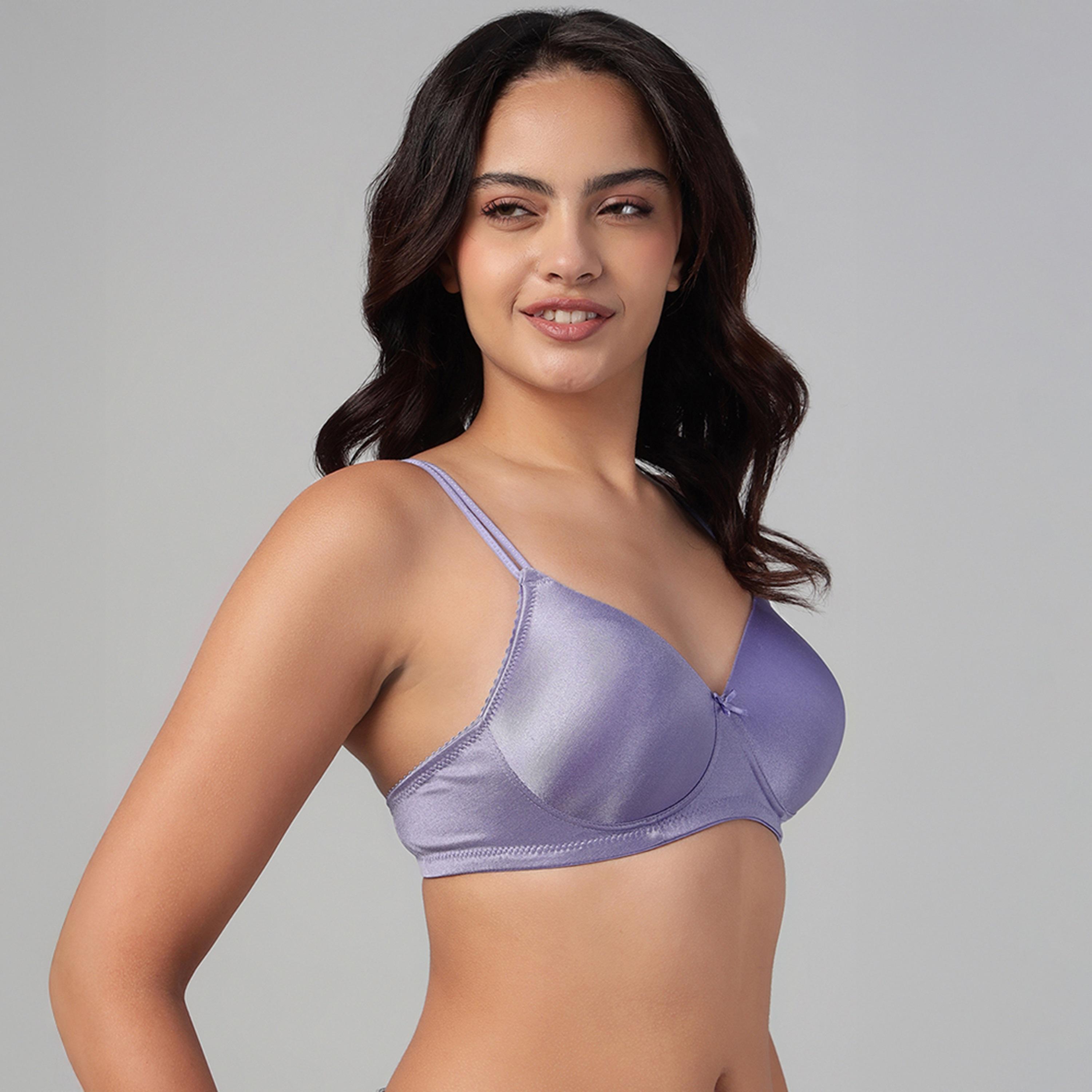 Clovia Padded Non-Wired Full Coverage Women's T-Shirt Bra in Light Purple-women-clothing-lingerie-bras-image-3