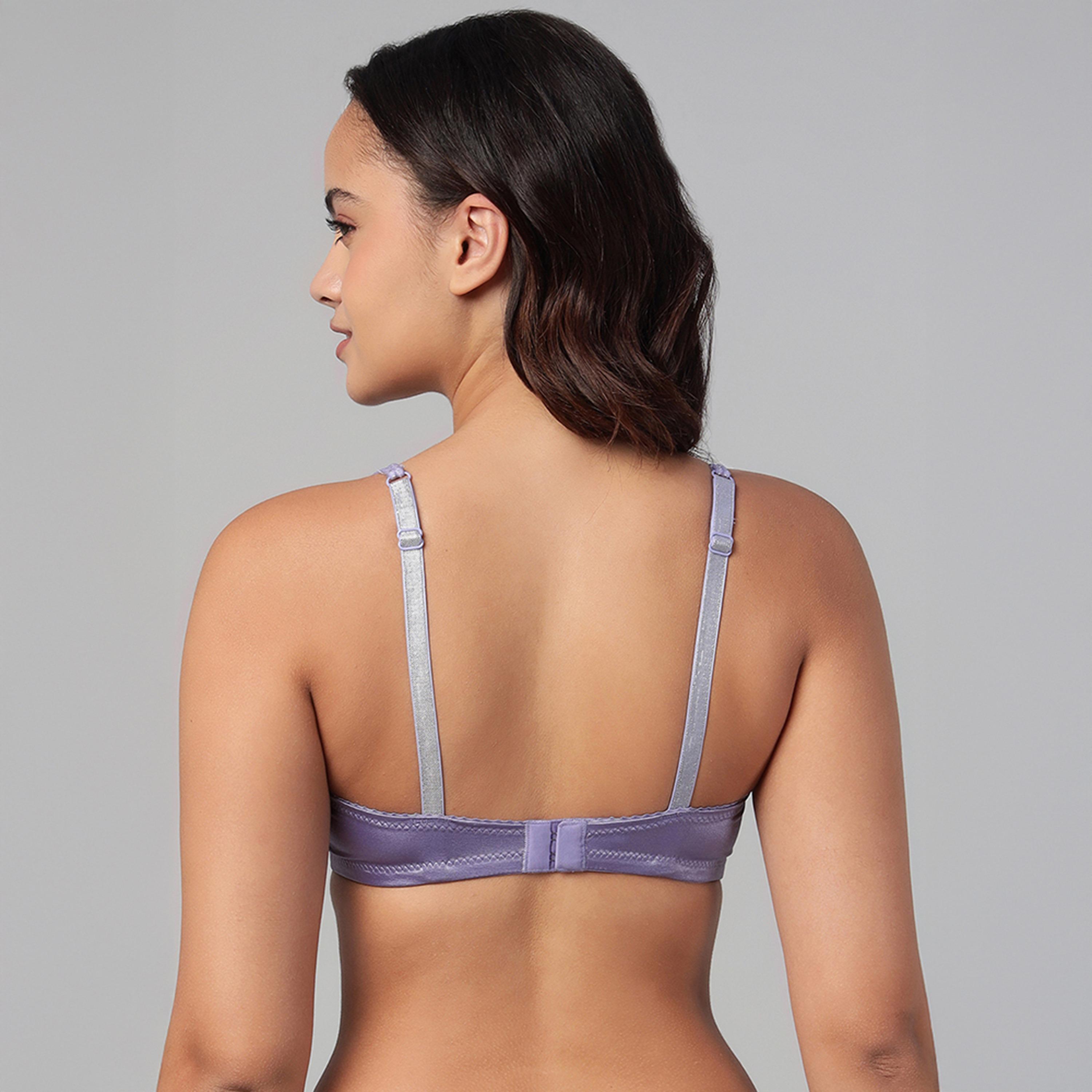 Clovia Padded Non-Wired Full Coverage Women's T-Shirt Bra in Light Purple-women-clothing-lingerie-bras-image-4