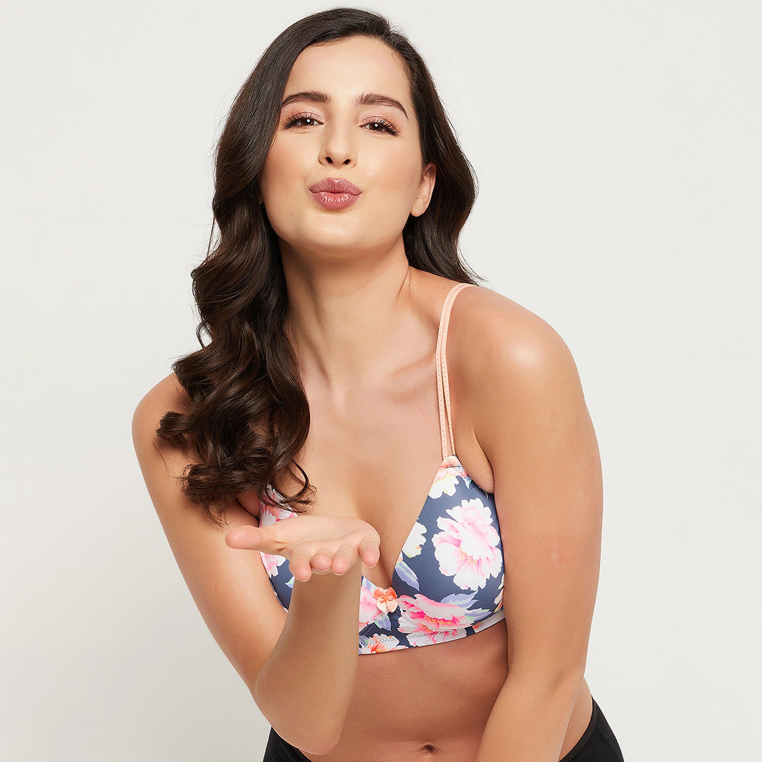 كلوفيا مبطن غير سلكي كامل كأس الأزهار طباعة المرأة تي شيرت الصدرية باللون البحرية-women-clothing-lingerie-bras-image-6