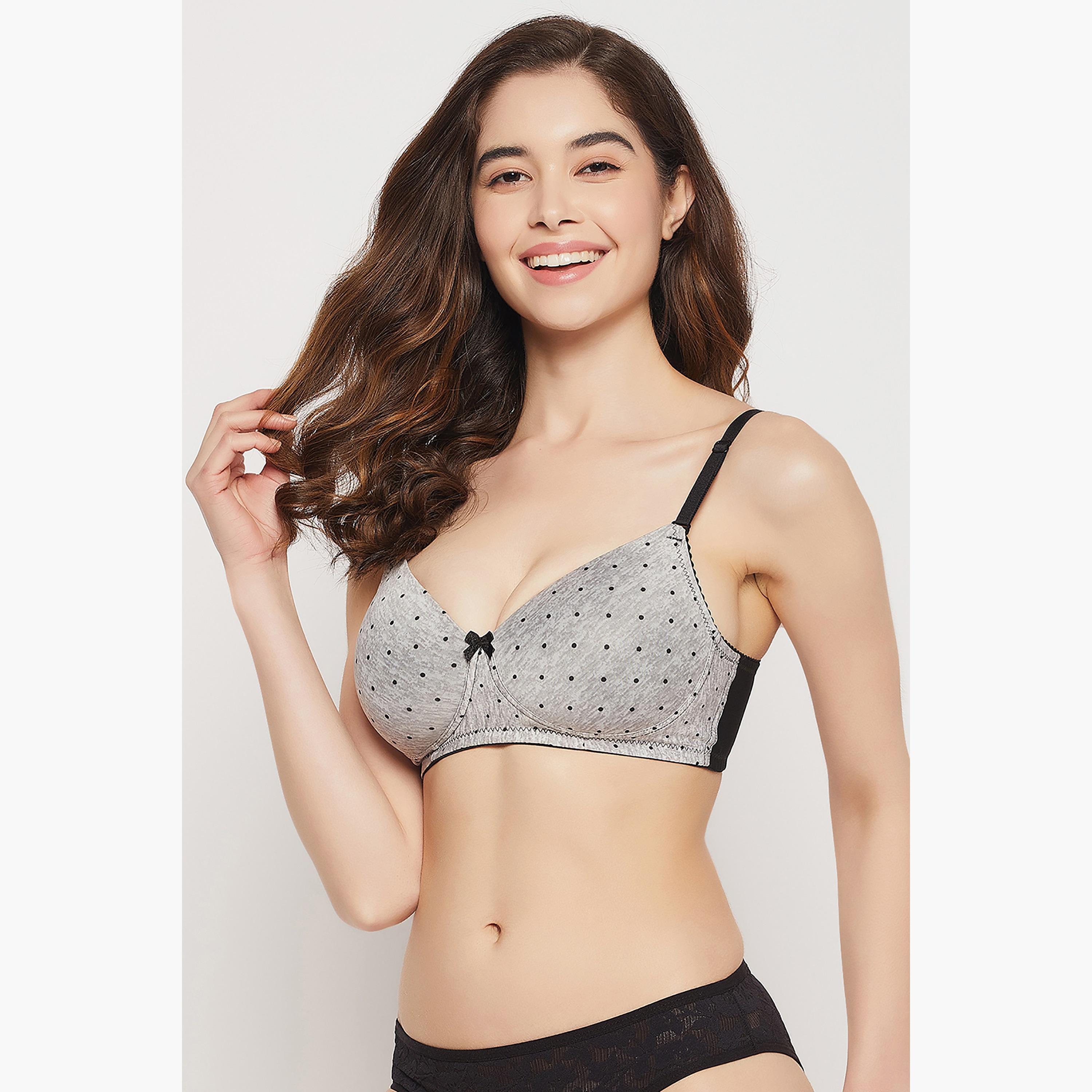 Clovia Polka Dot Padded Non-Wired Full Cup Multiway T-Shirt Bra-women-clothing-lingerie-bras-image-1
