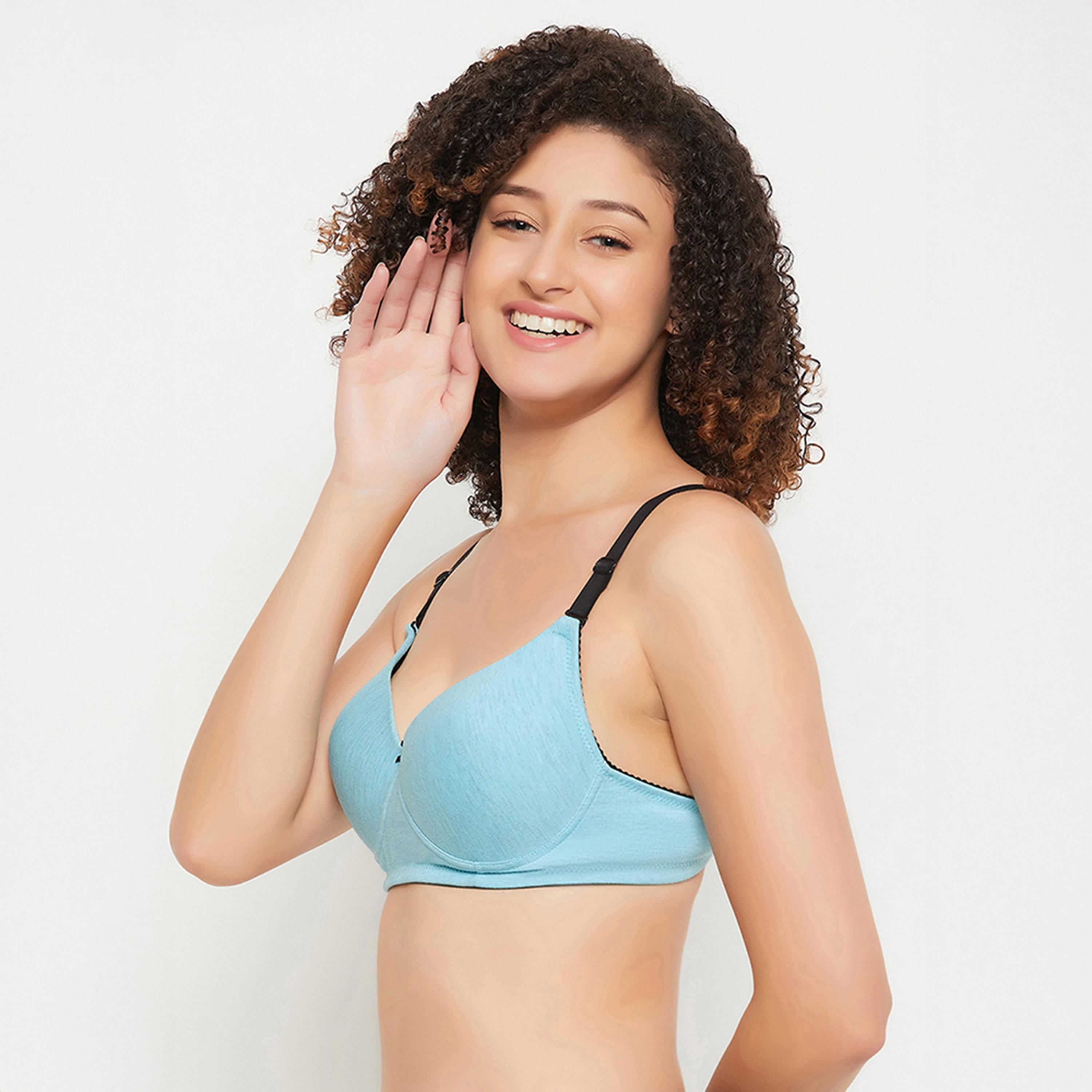 حمالة صدر بوش أب (مستوى 1)، بدون سلك، متعددة الارتداء - أزرق ميلانج من كلوفيا-women-clothing-lingerie-bras-image-2