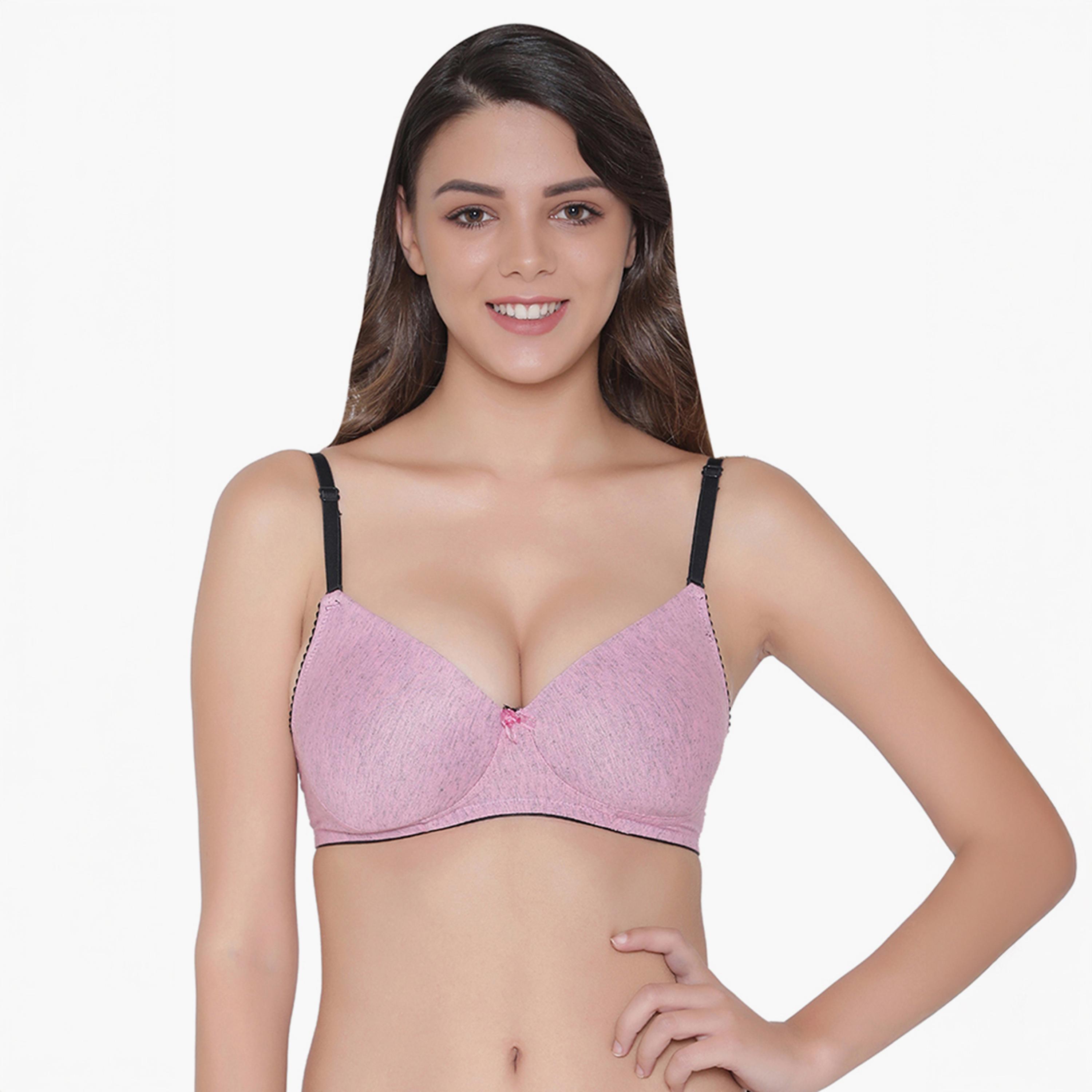 حمالة صدر بوش أب (مستوى 1)، بدون سلك، متعددة الارتداء - وردي ميلانج من كلوفيا-women-clothing-lingerie-bras-image-1