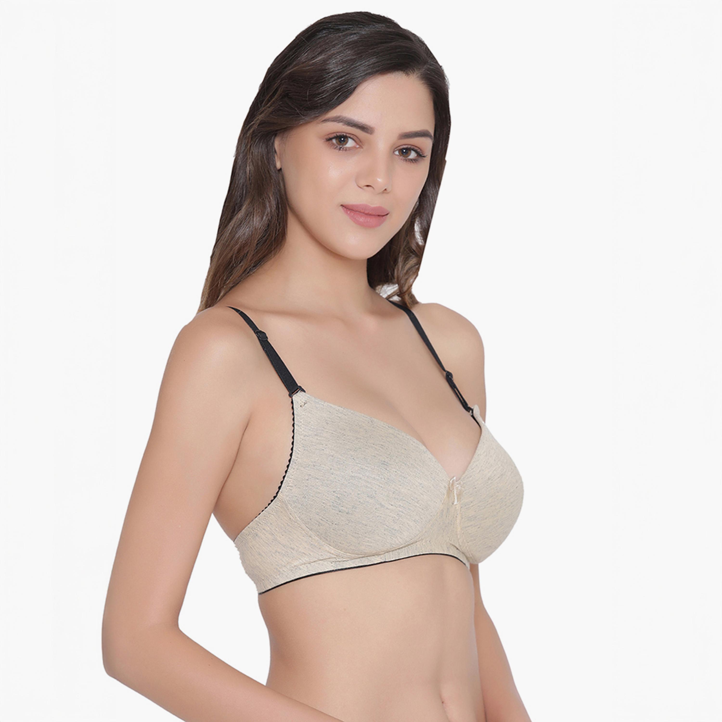 حمالة صدر تي شيرت بوش أب (مستوى 1)، بدون سلك، متعددة الارتداء - نود ميلانج من كلوفيا-women-clothing-lingerie-bras-image-3