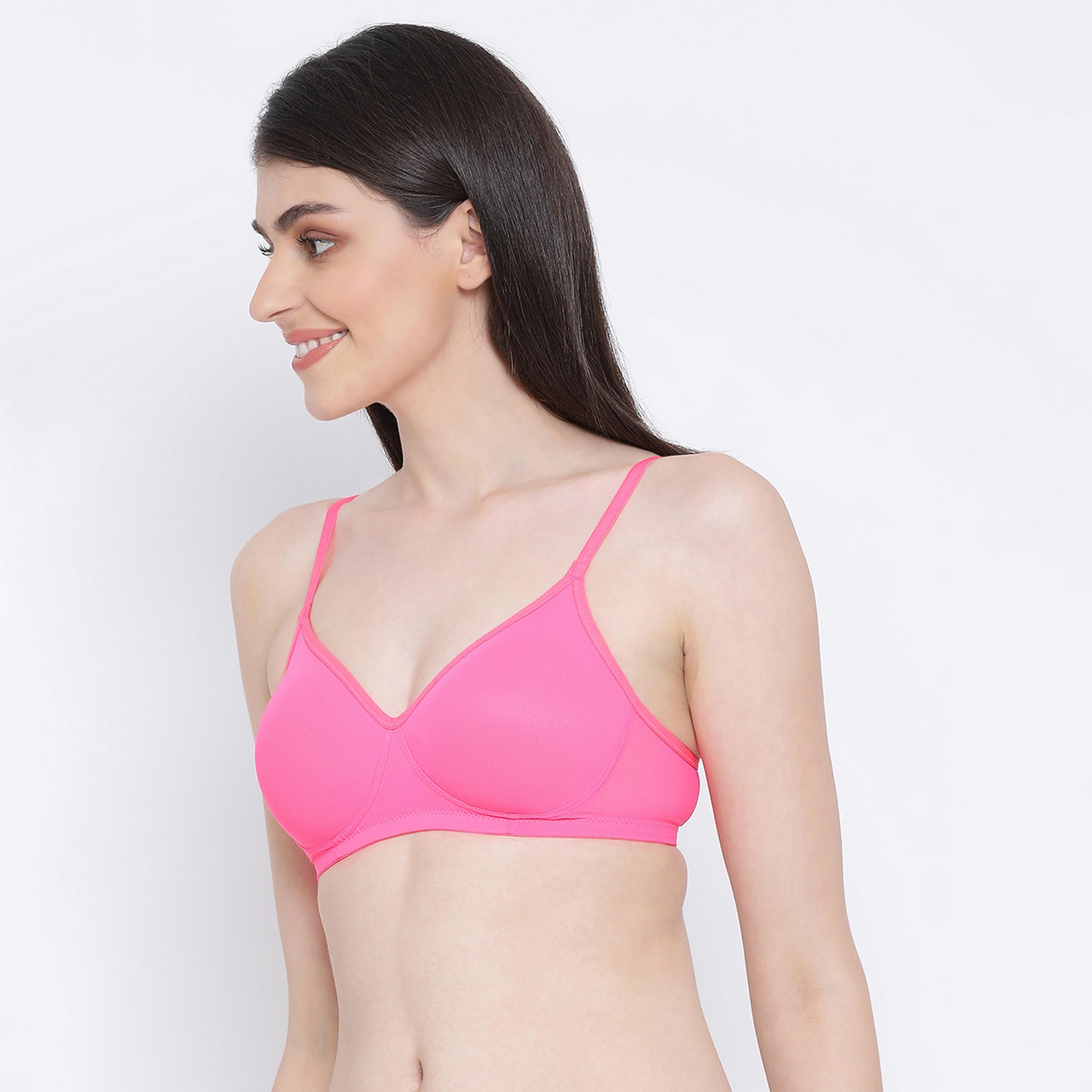 Clovia Lightly Padded Non-Wired Full Cup Women's T-shirt Bra in Hot Pink-women-clothing-lingerie-bras-image-1