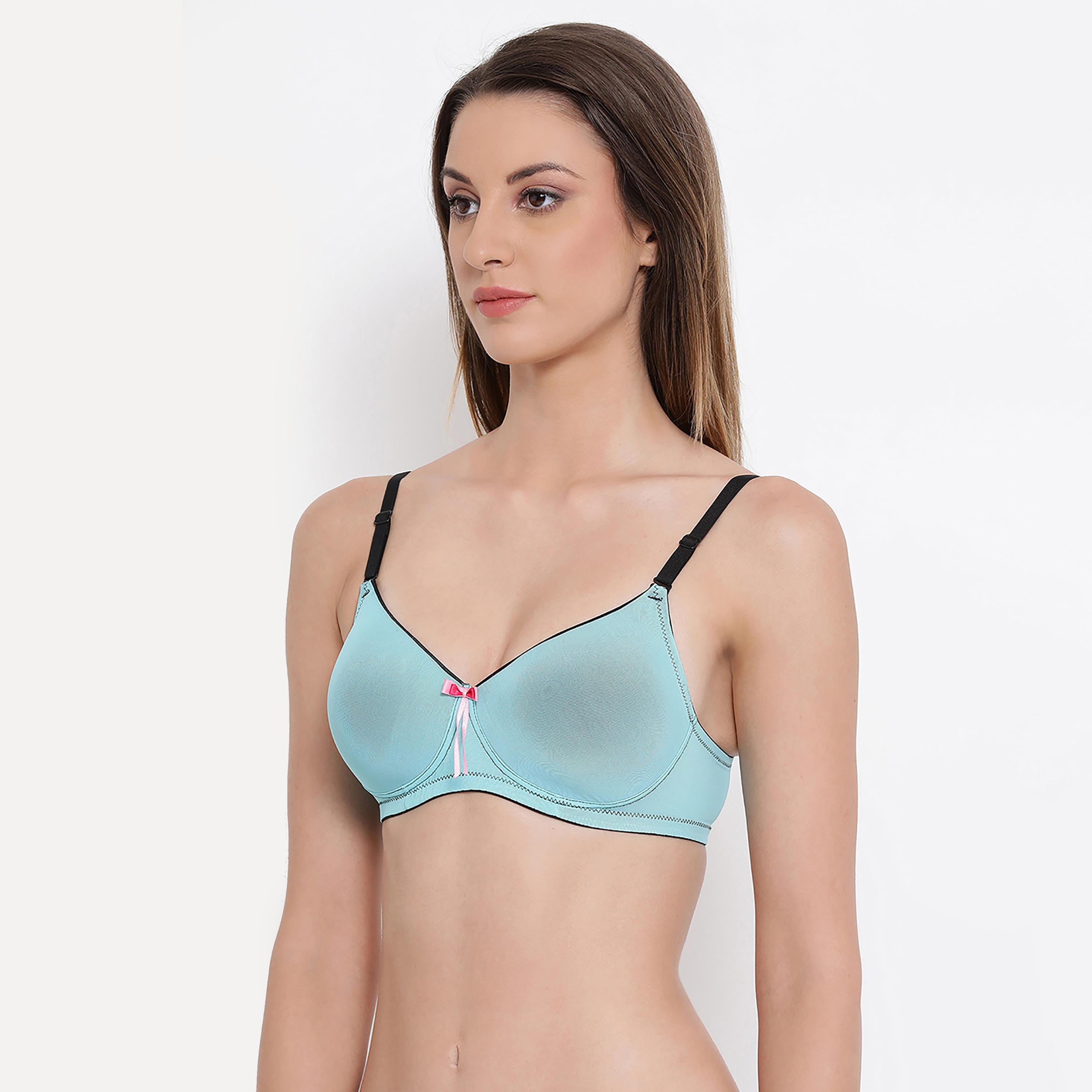 حمالة صدر تي شيرت نسائية مبطنة وغير سلكية باللون الأزرق من كلوفيا-women-clothing-lingerie-bras-image-2