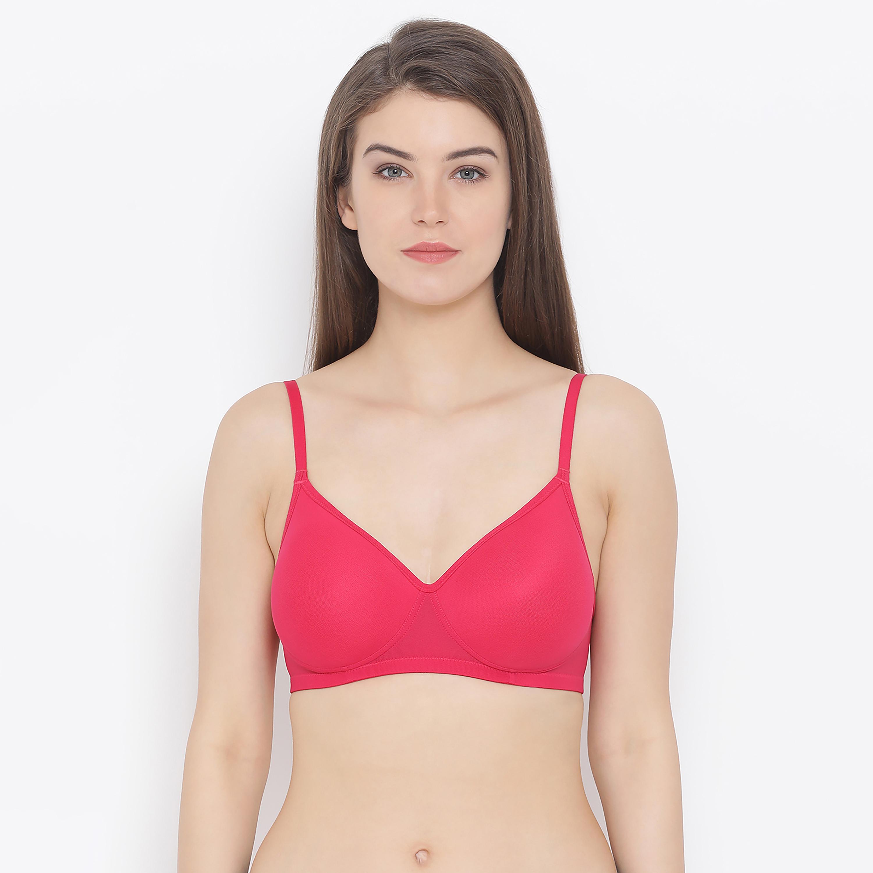 Clovia Padded Non-Wired Women's T-Shirt Bra In Pink-women-clothing-lingerie-bras-image-1