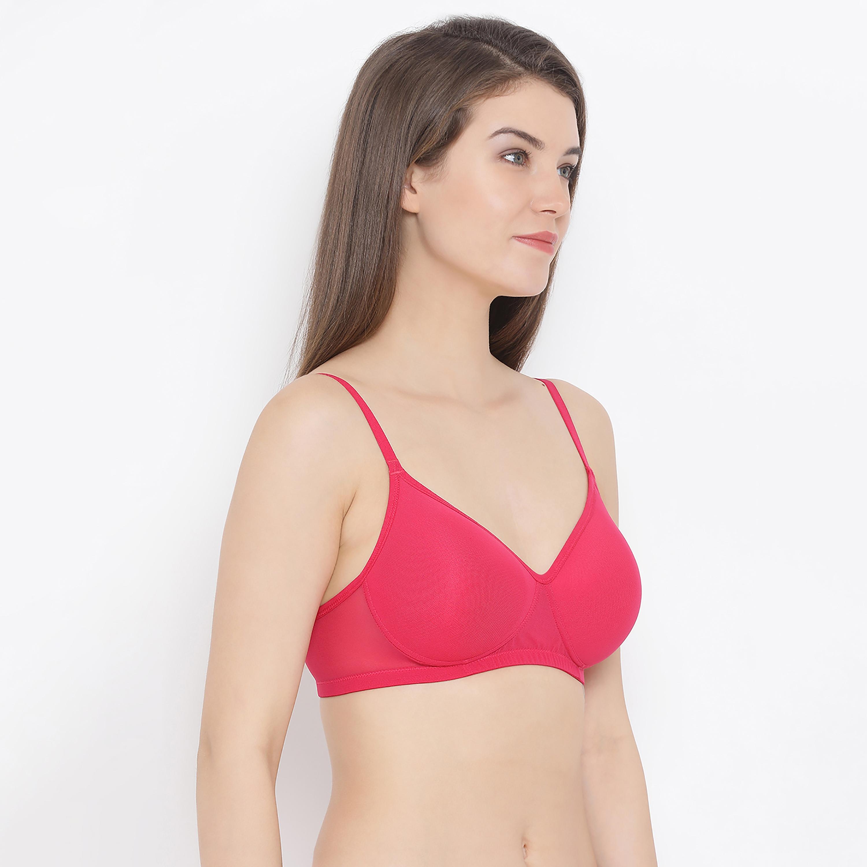 Clovia Padded Non-Wired Women's T-Shirt Bra In Pink-women-clothing-lingerie-bras-image-3