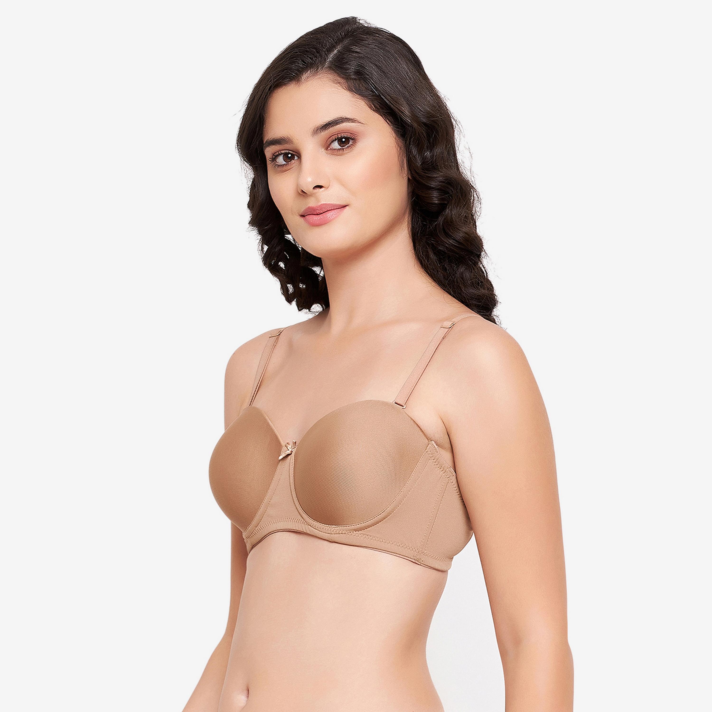 Clovia Padded Underwired Strapless Women's T-shirt Bra with Balconette Style-women-clothing-lingerie-bras-image-2