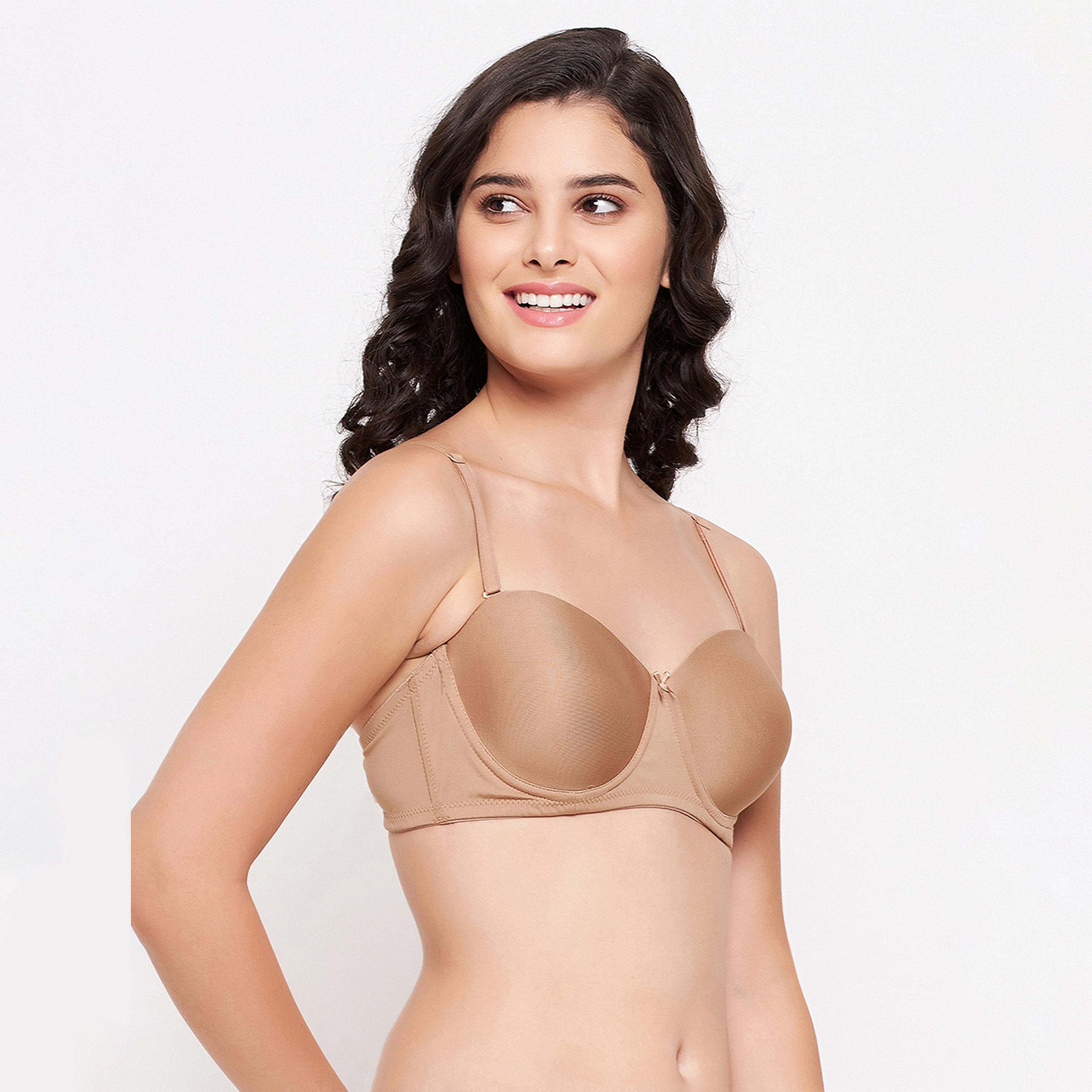 Clovia Padded Underwired Strapless Women's T-shirt Bra with Balconette Style-women-clothing-lingerie-bras-image-3