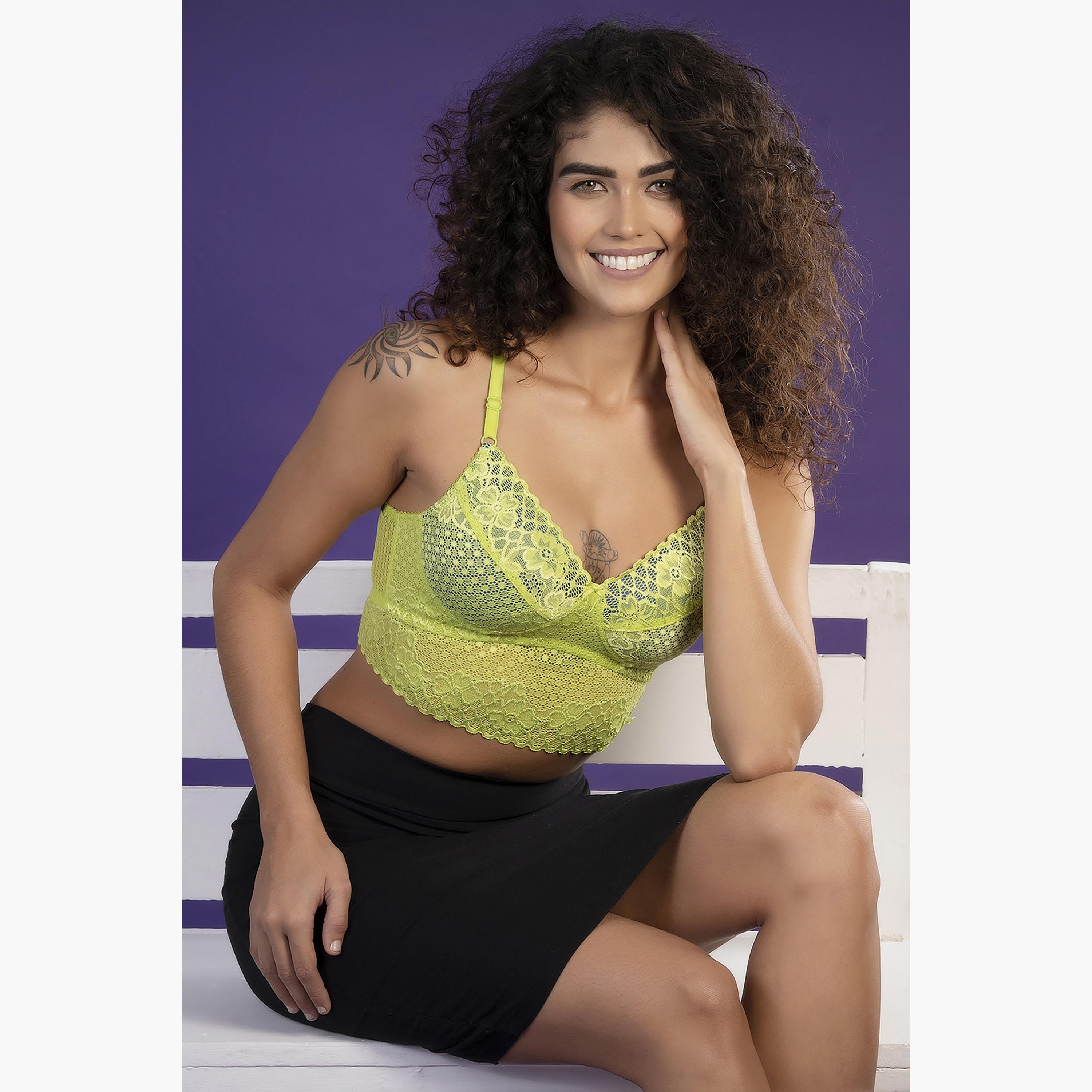 Clovia Lace Padded Non-Wired Full Cup Longline Racerback Bralette-women-clothing-lingerie-bras-image-1