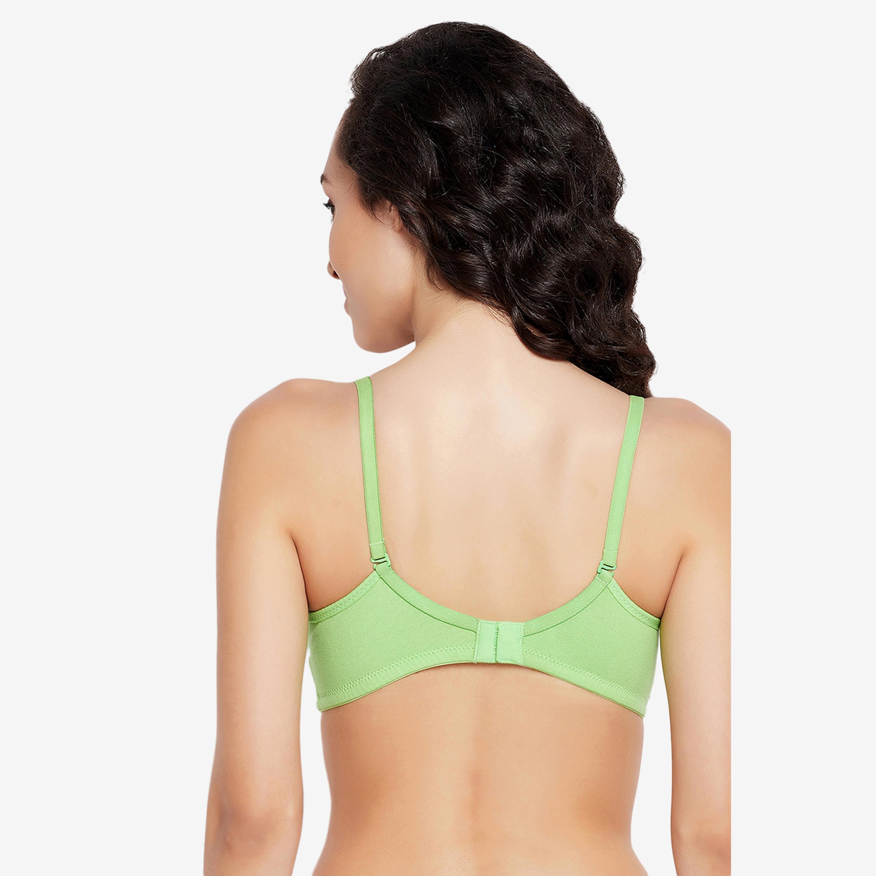 Clovia Padded Non-Wired Demi Cup Women's Multiway T-shirt Bra in Green - Cotton-women-clothing-lingerie-bras-image-3