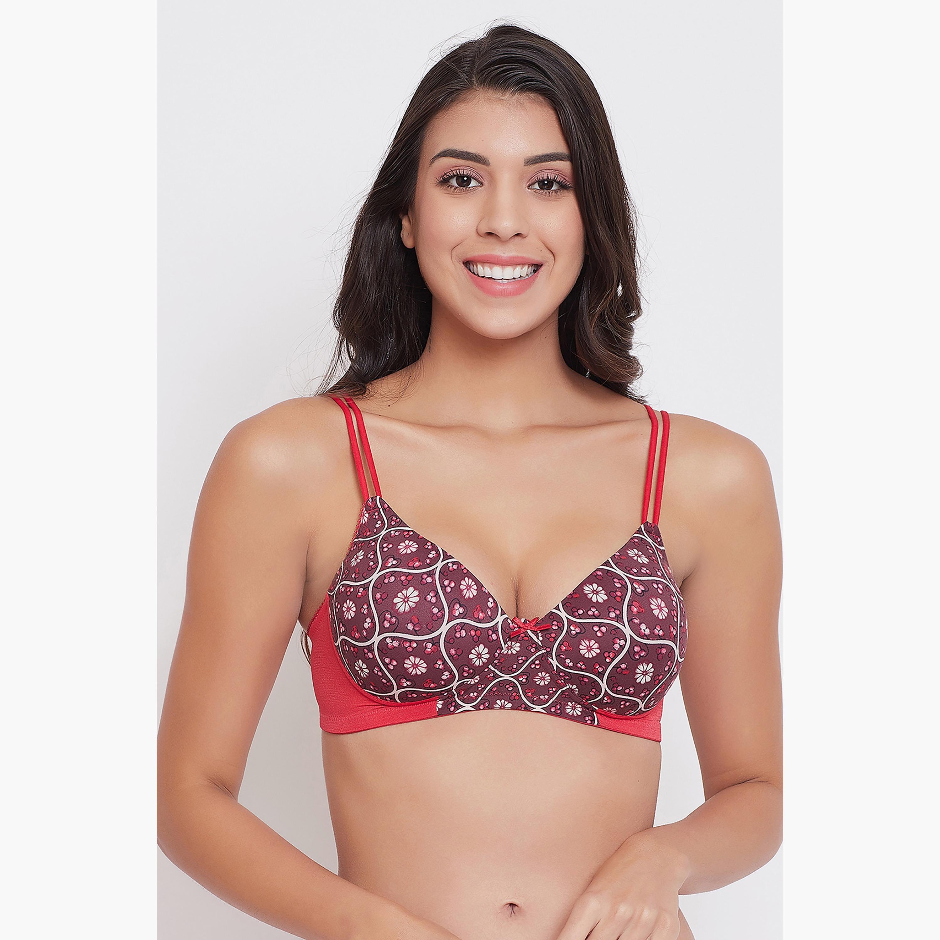 Clovia Floral Padded Non-Wired Full Cup T-Shirt Bra-women-clothing-lingerie-bras-image-1