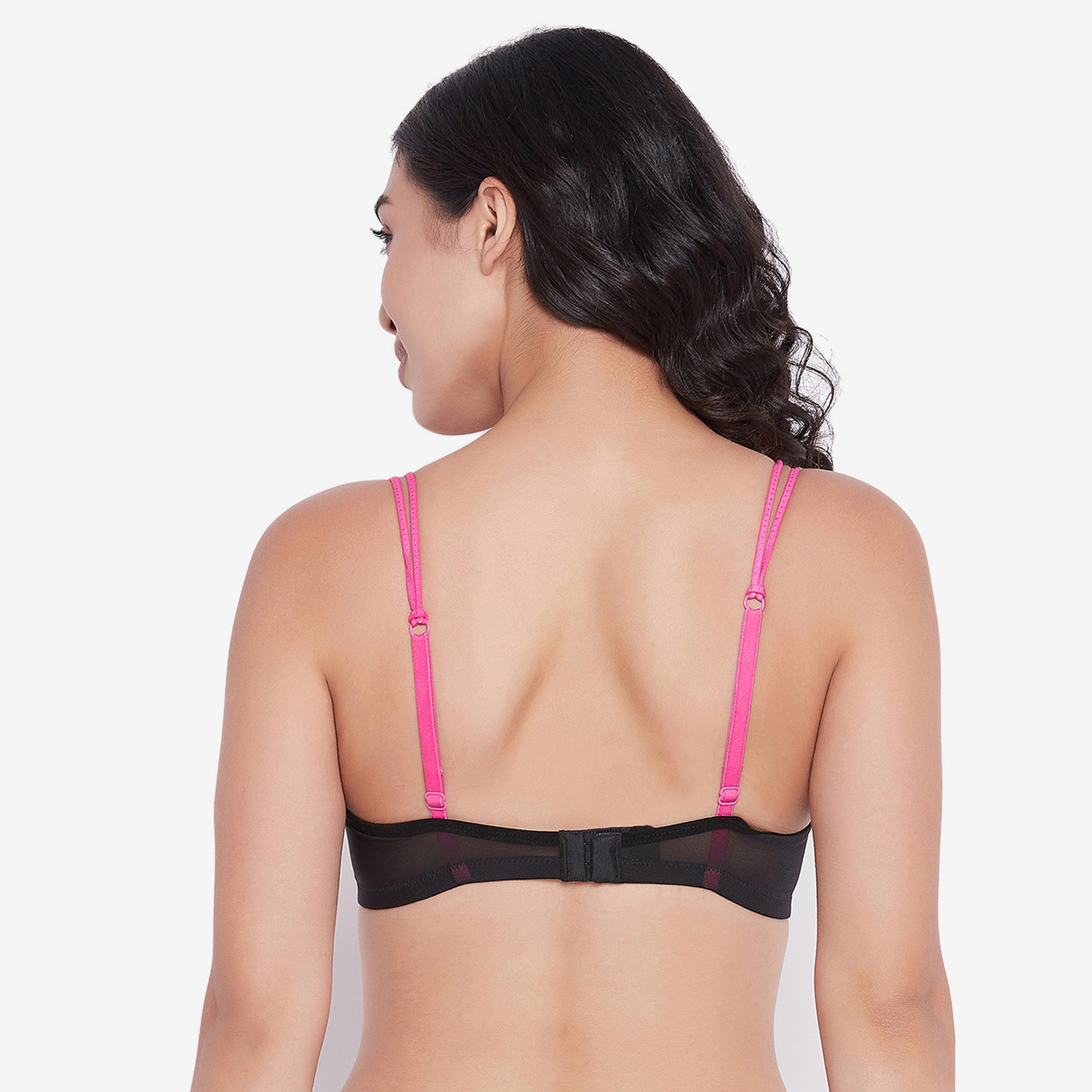 Clovia Padded Non-Wired Full Cup Printed Women's T-shirt Bra in Black-women-clothing-lingerie-bras-image-4