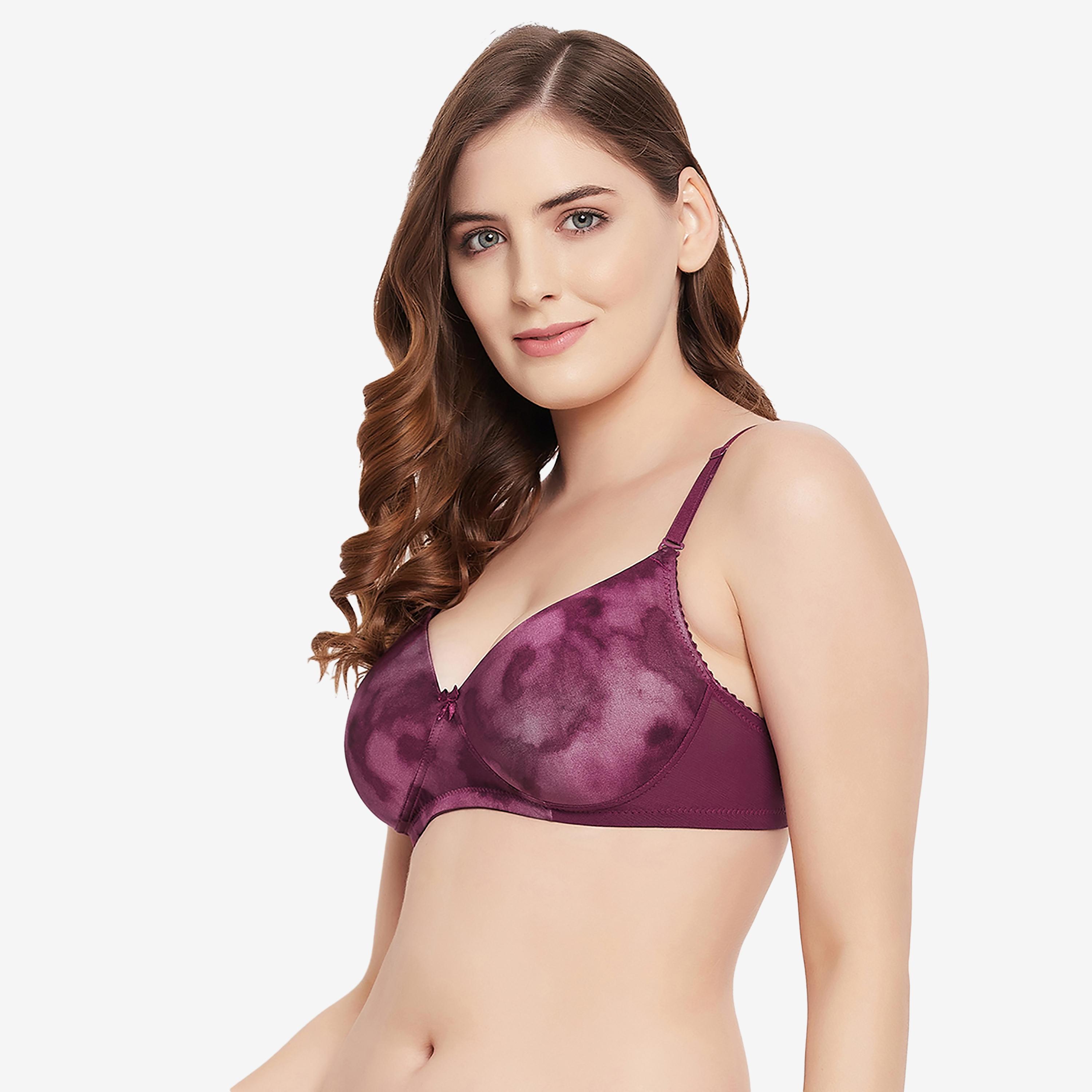 Clovia Padded Non-Wired Full Cup Acid Wash Print Women's Multiway T-shirt Bra in Purple-women-clothing-lingerie-bras-image-2